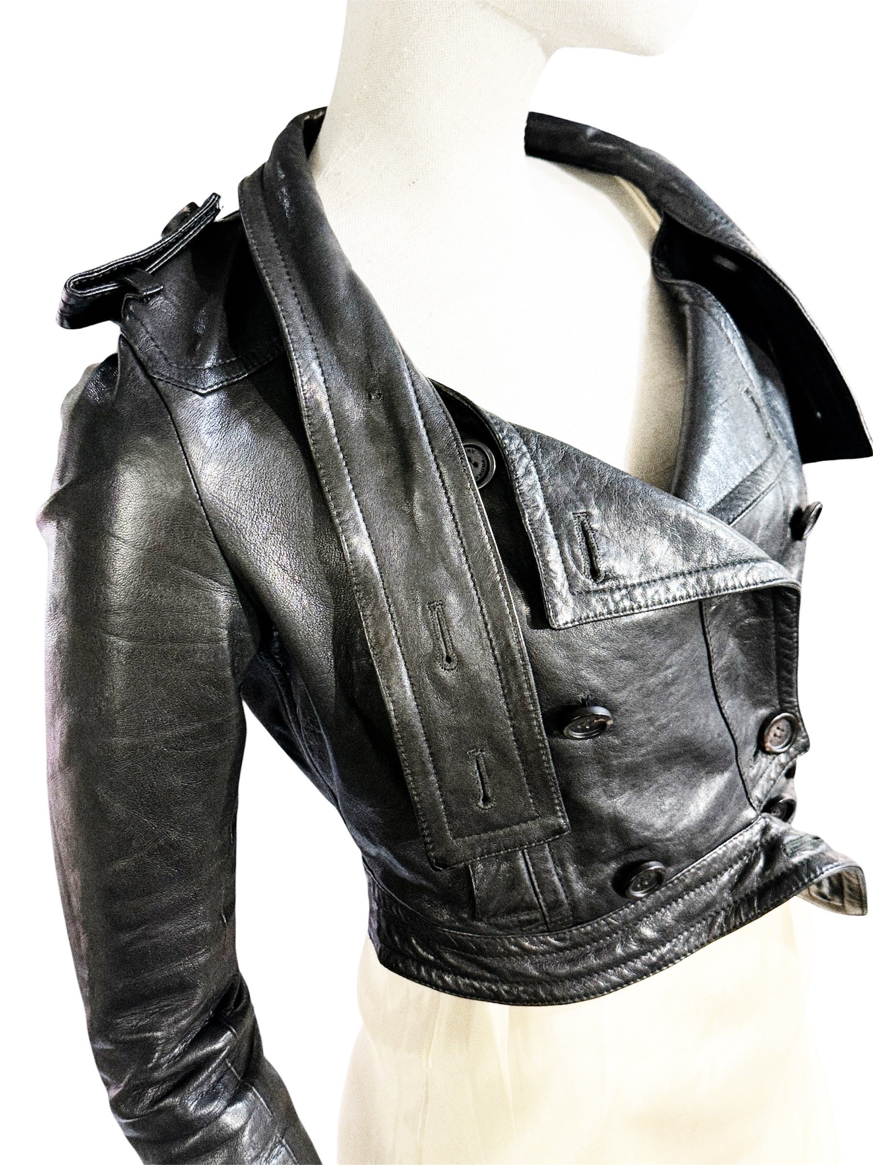 Burberry Prorsum Cropped Leather Jacket