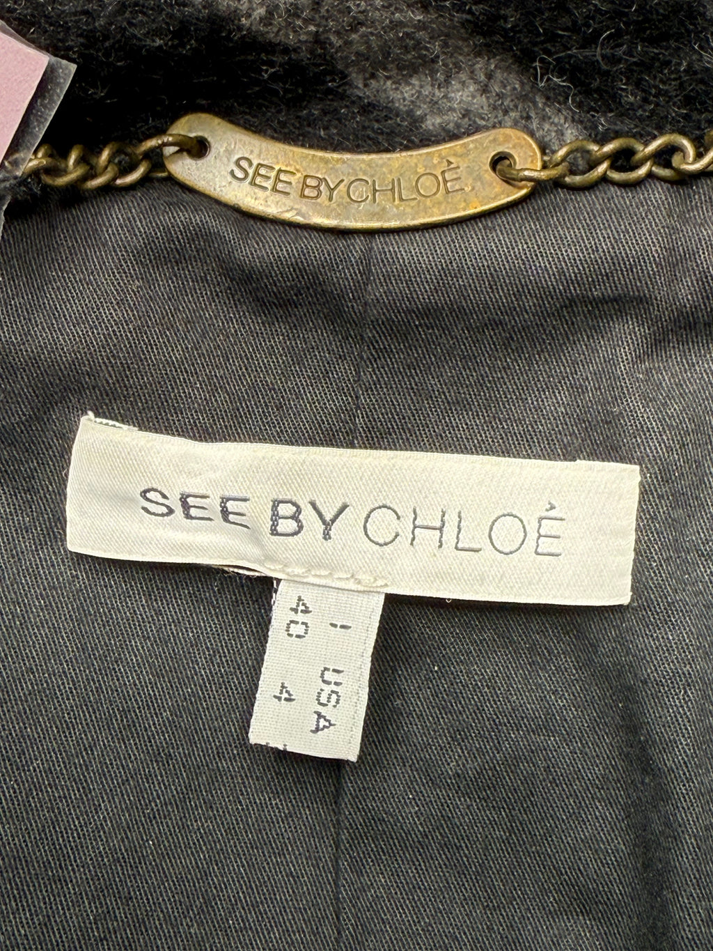 See by Chloé Wool-Blend Zebra Jacket