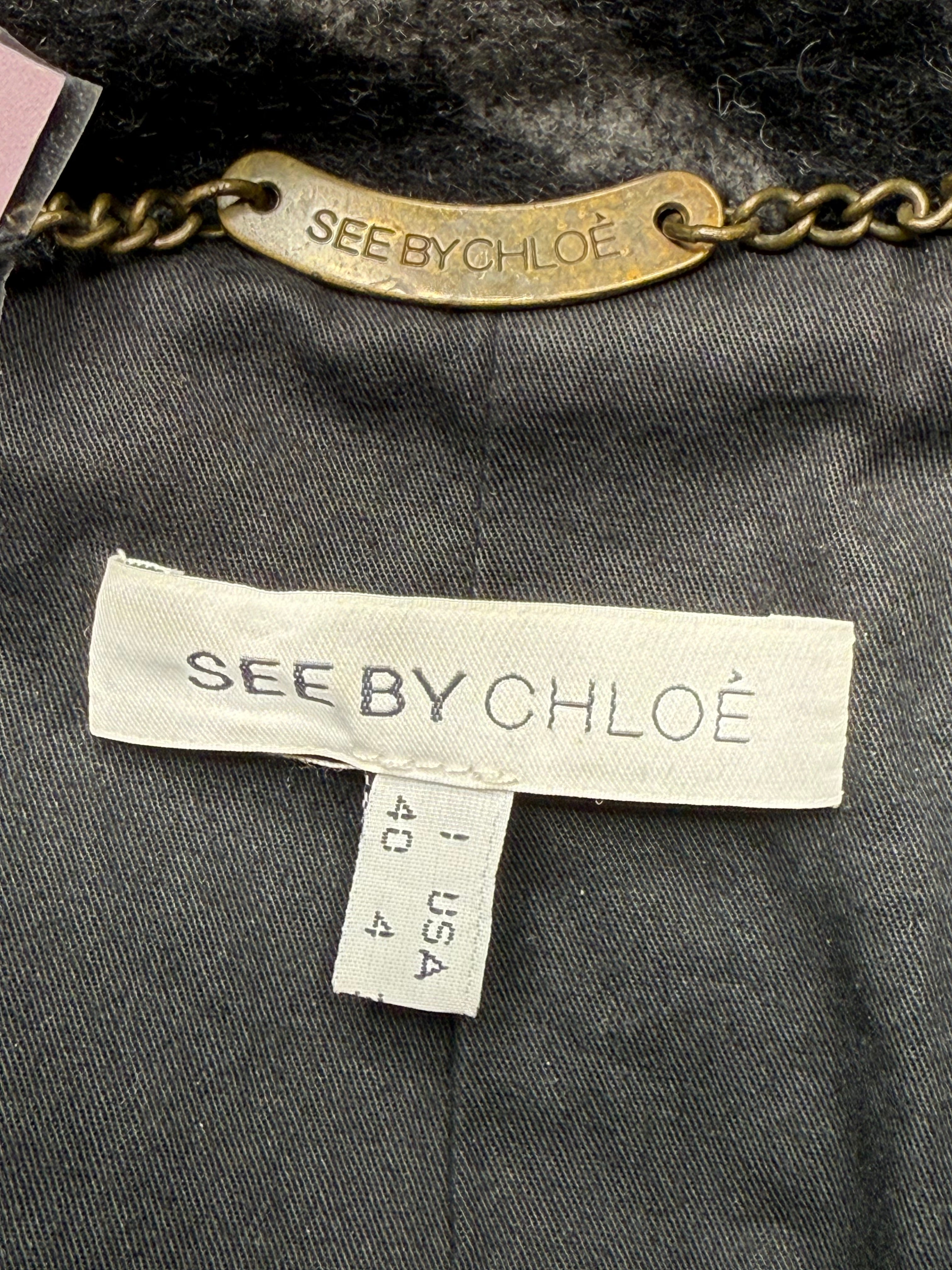 See by Chloé Wool-Blend Zebra Jacket