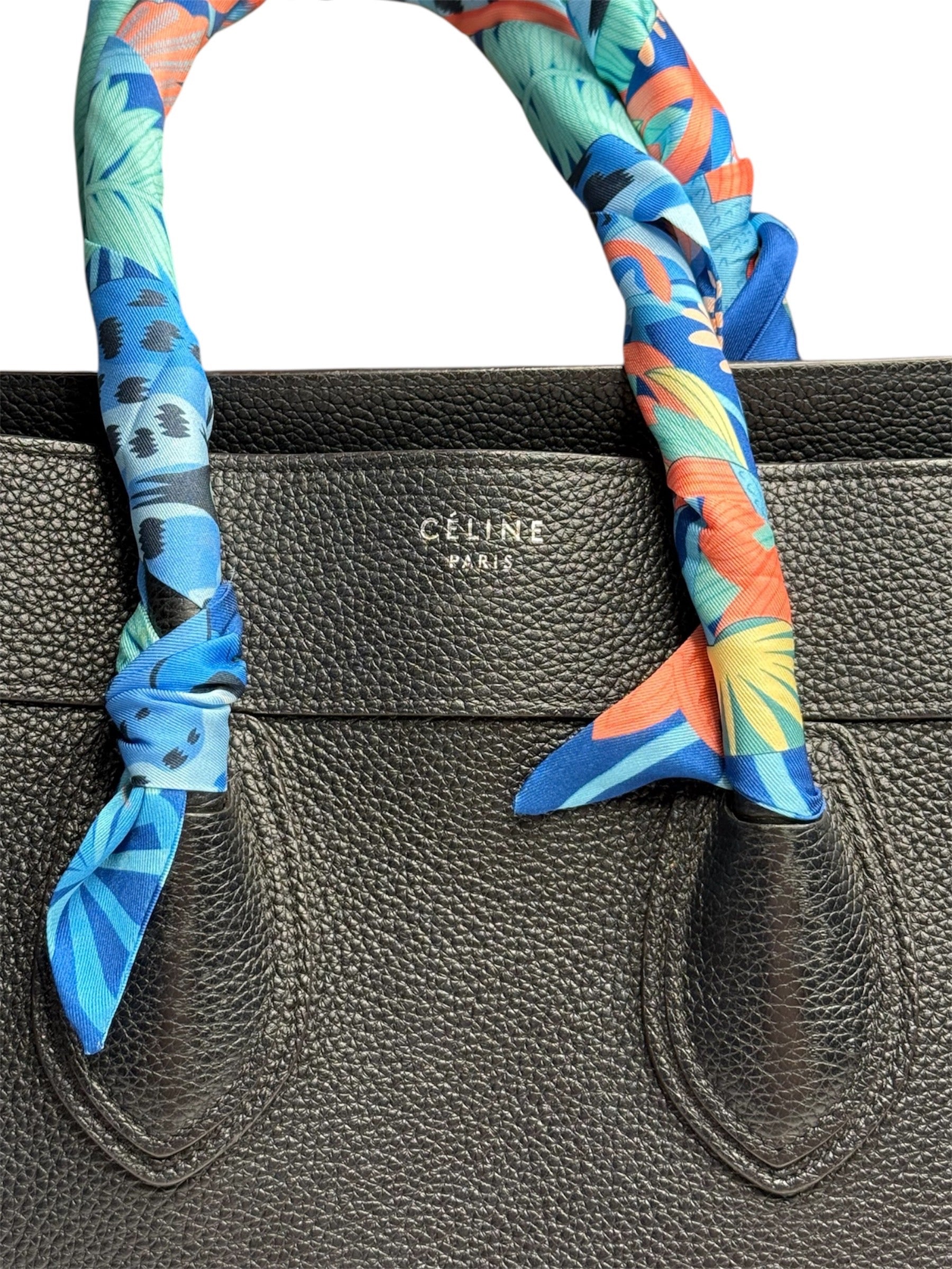 CÉLINE Mini Luggage Tote in Black Grained Calfskin (With Tags)