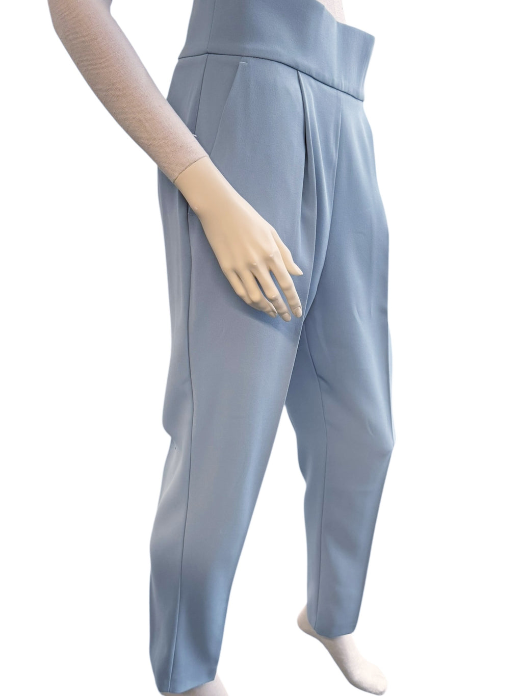 Pinko Light Blue Crepe Suit – Double-Breasted Blazer & High-Waisted Pants