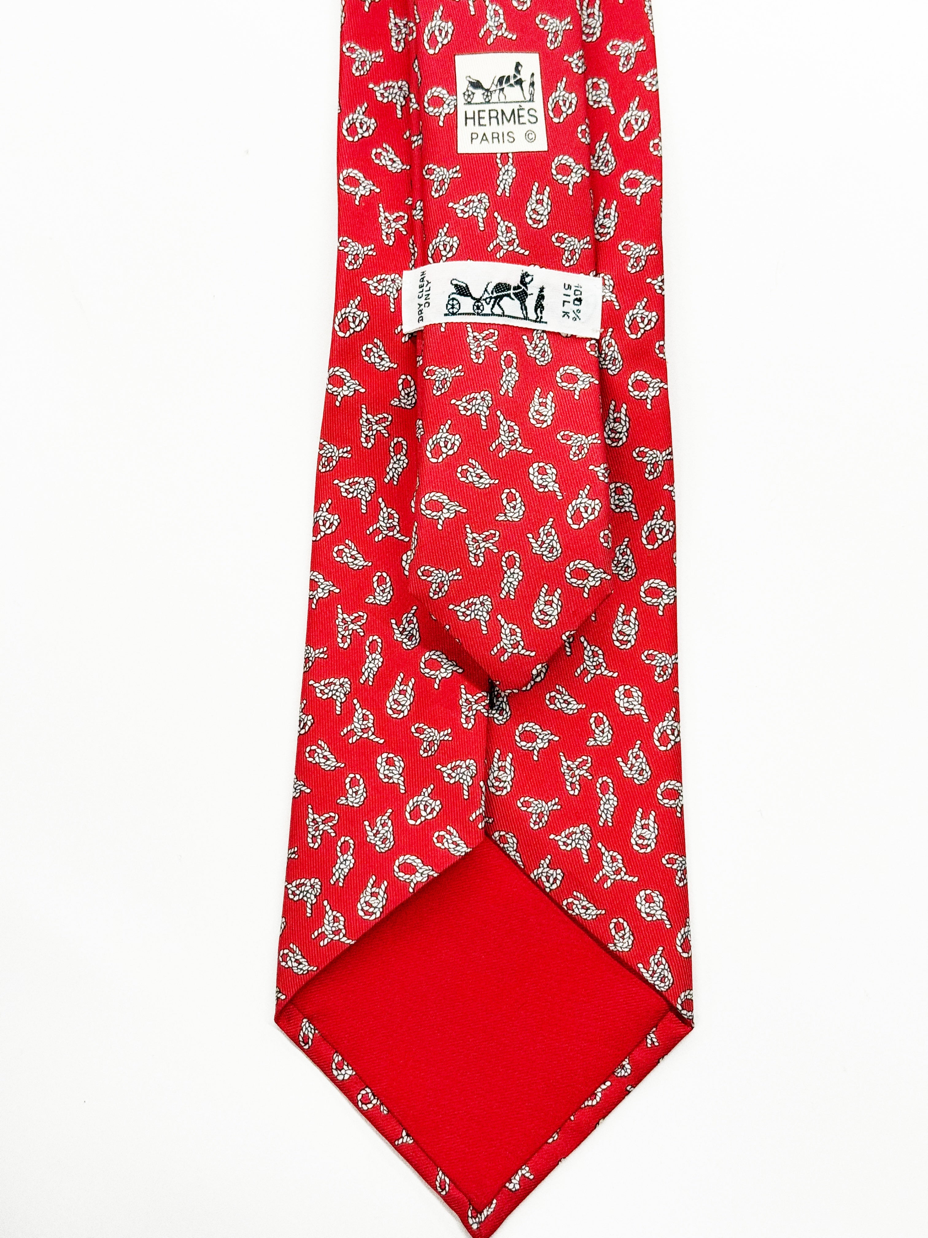 Hermès Paris Red Silk Tie