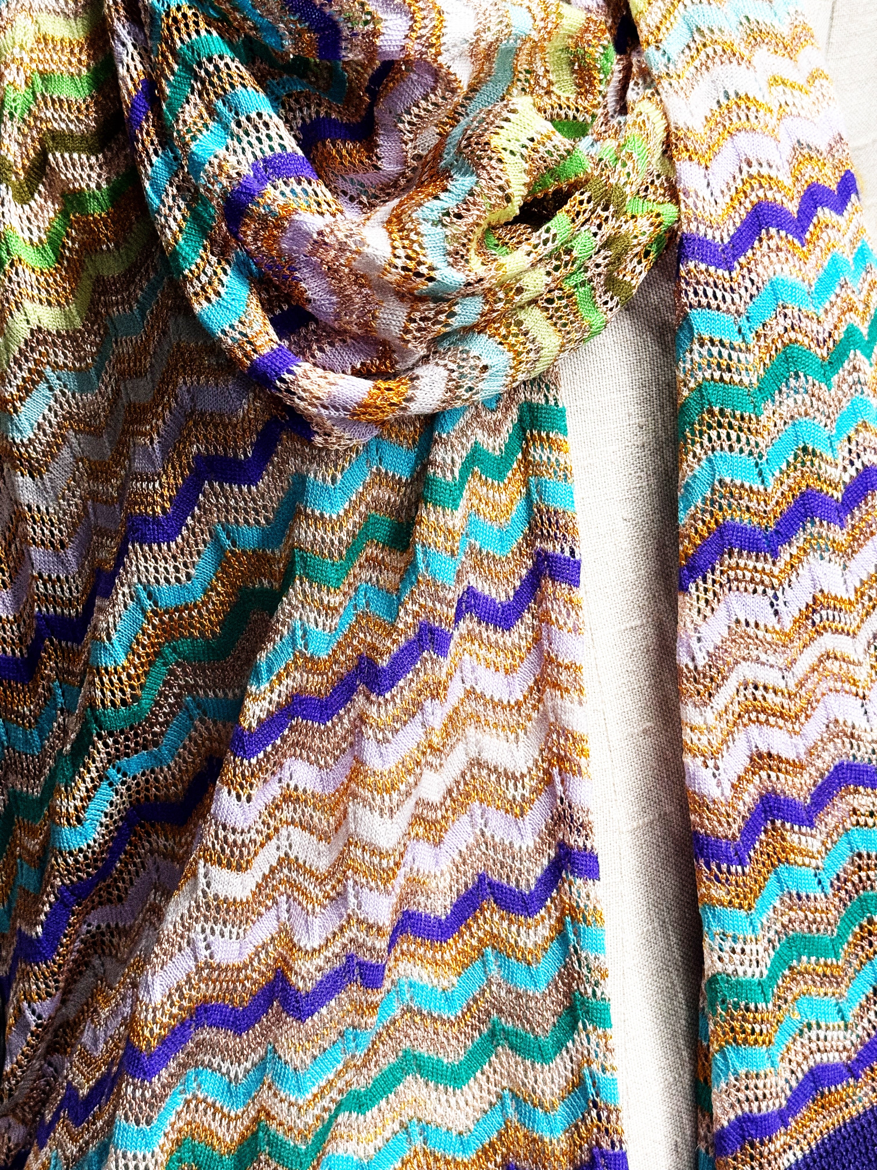 Missoni Multicolor Zigzag Knit Scarf