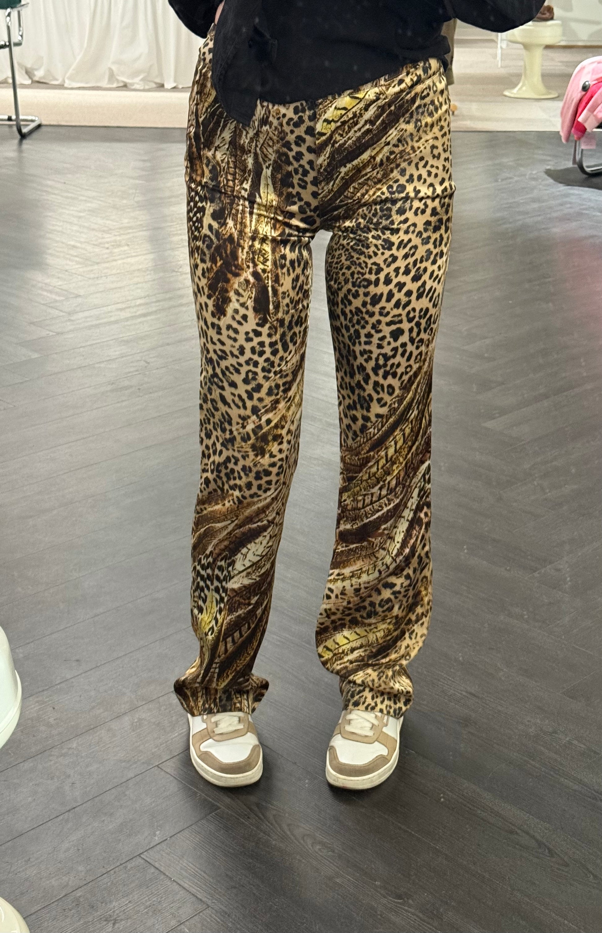 Sonia Fortuna Leopard Print Stretch Pants