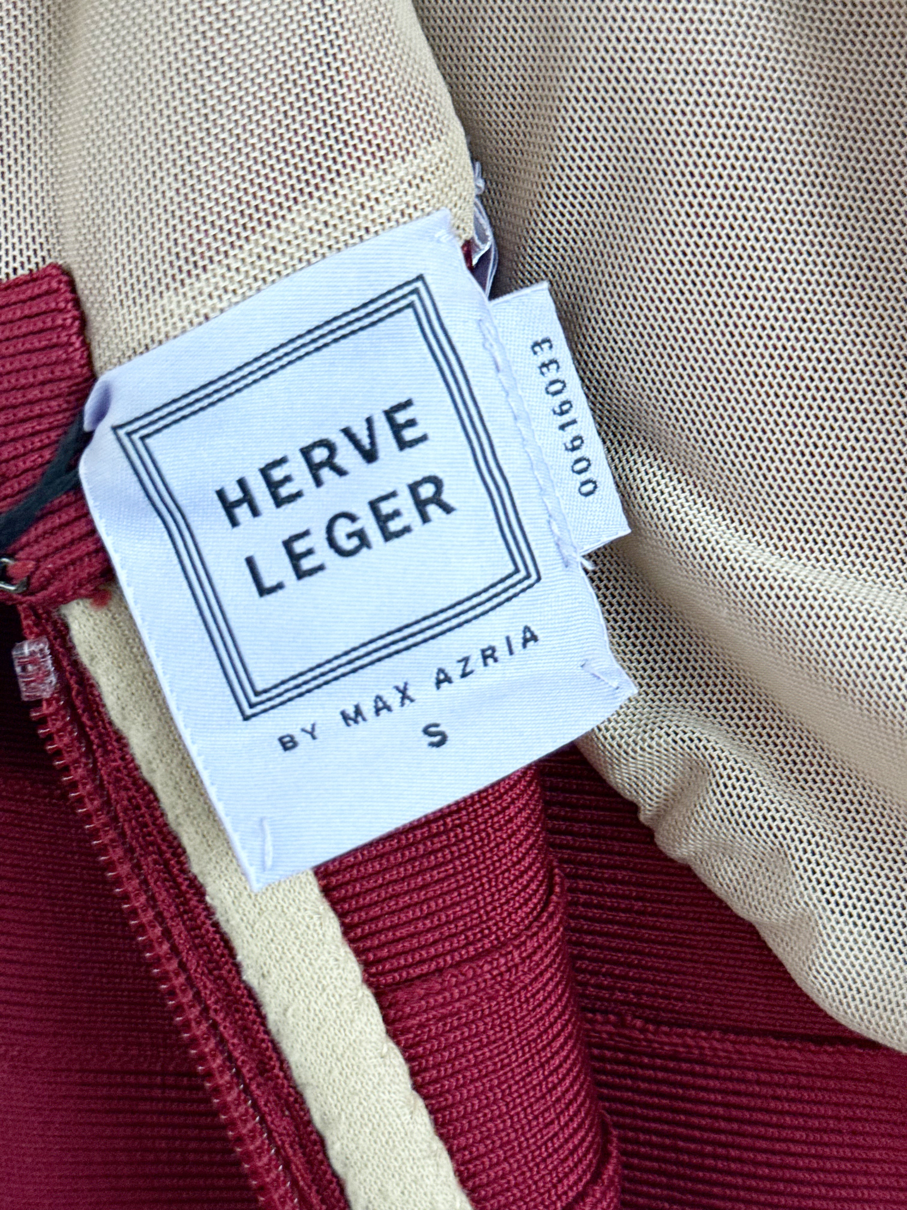 Herve Leger Red One-Shoulder Bandage Dres - S