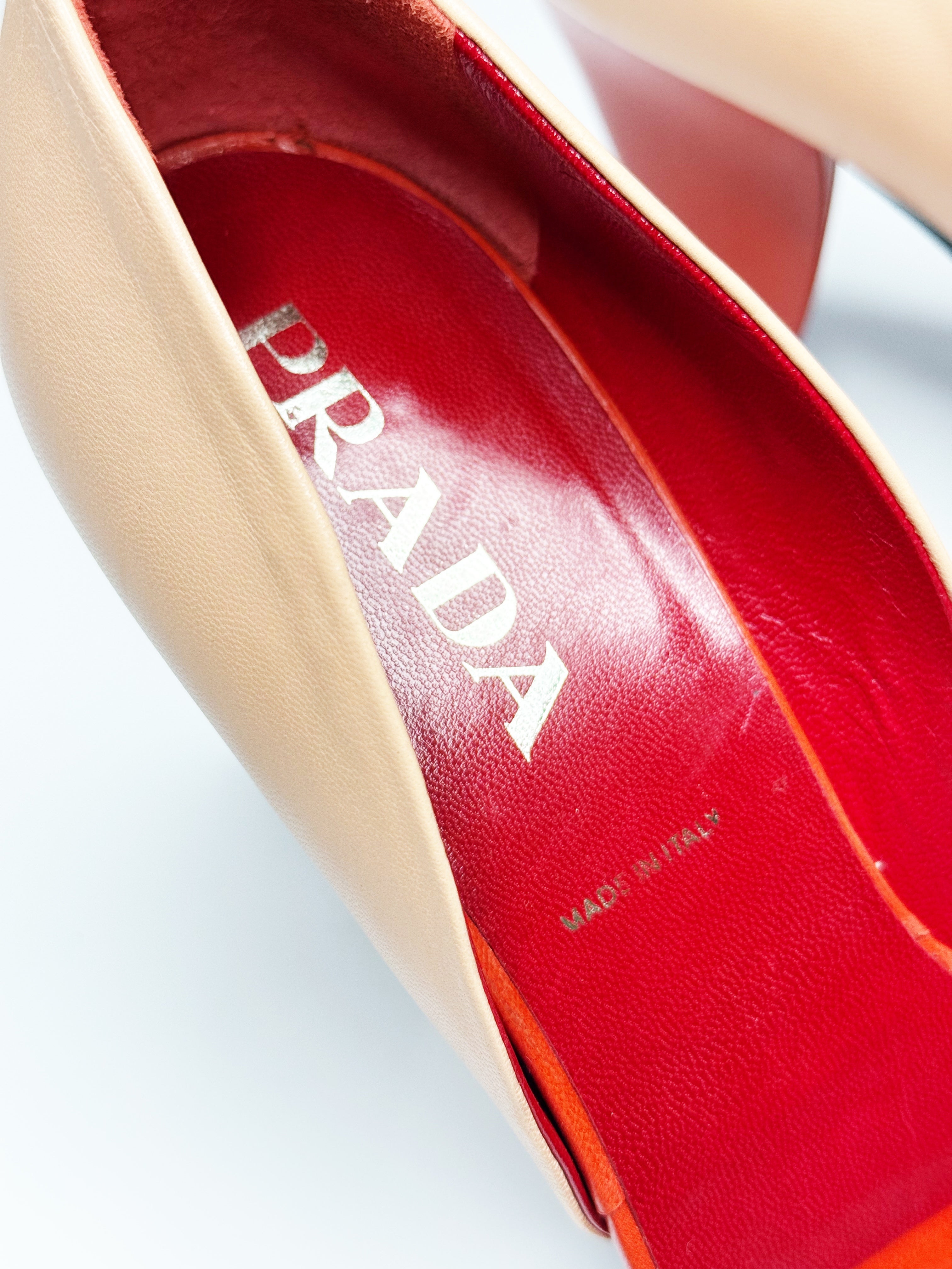 Prada Tricolour Sculptural Heels