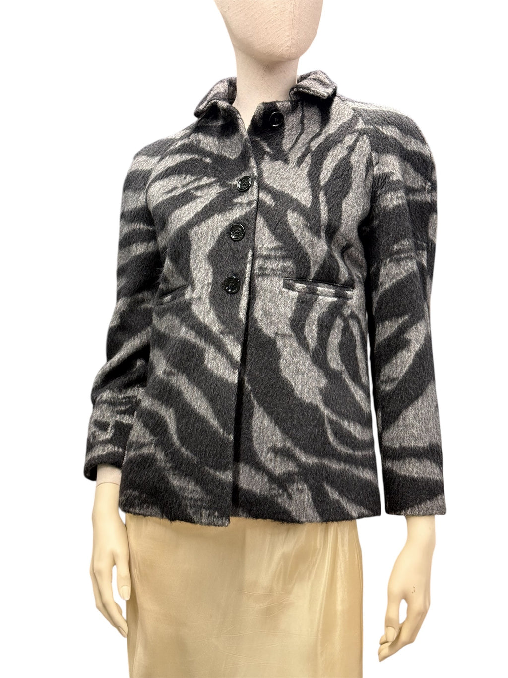 See by Chloé Wool-Blend Zebra Jacket