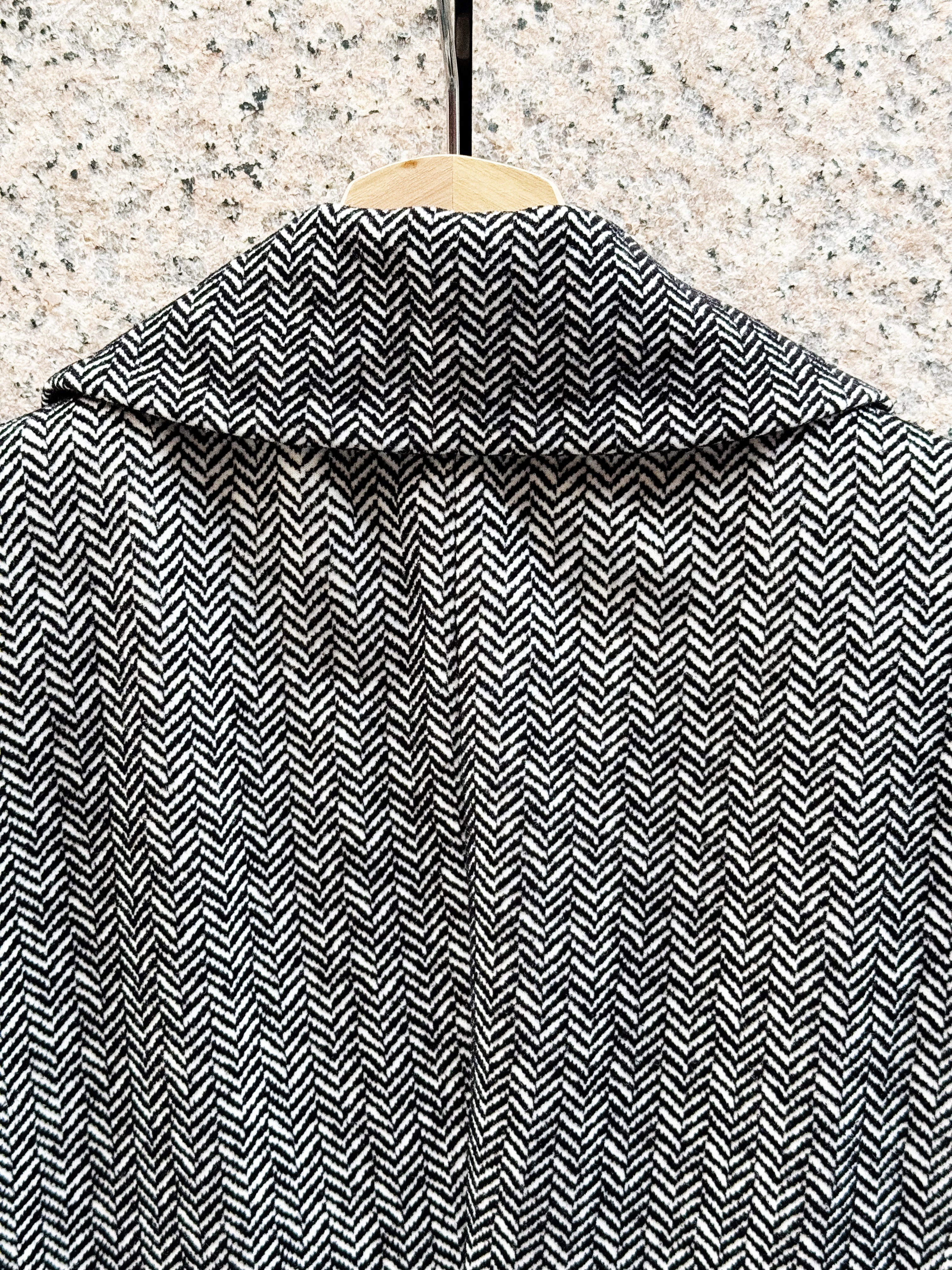 Emporio Armani Black & White Herringbone Blazer