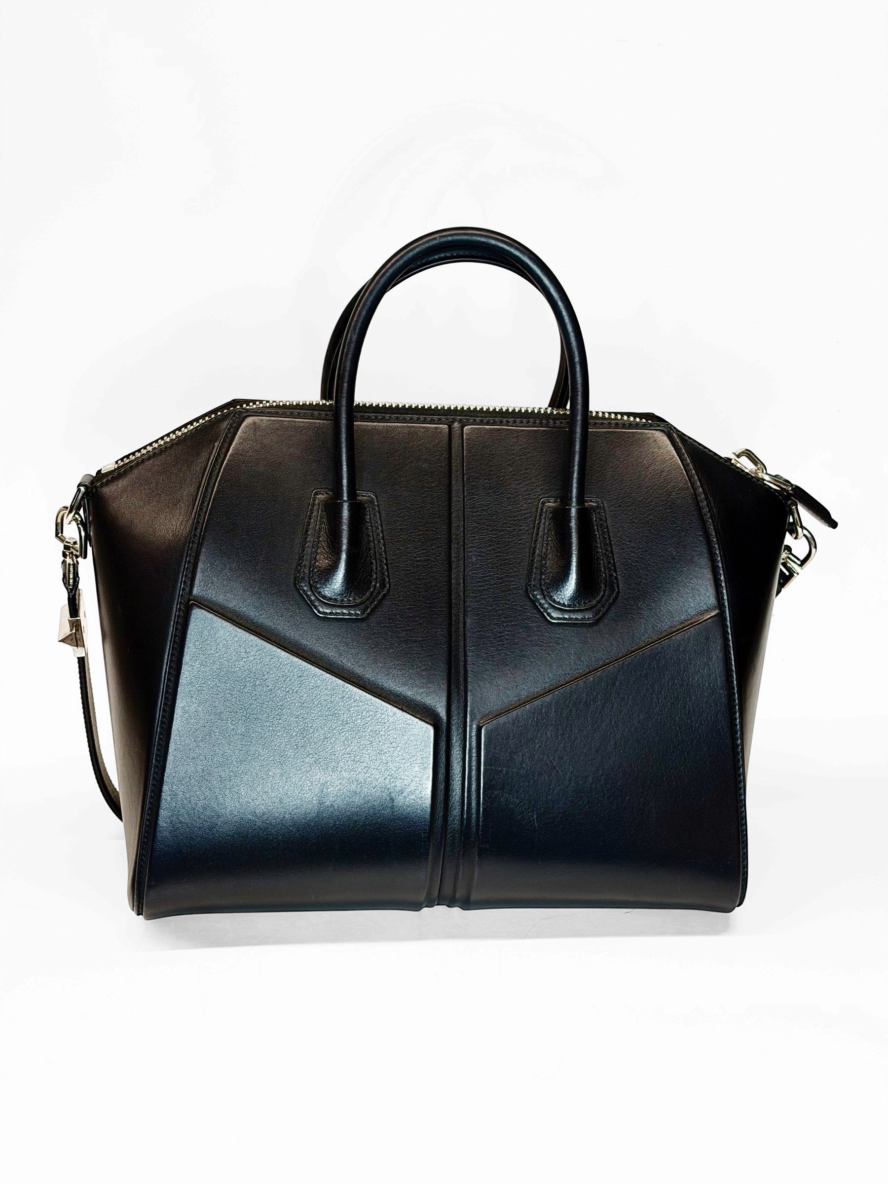 GIVENCHY Antigona Medium Black Smooth Leather Top Handle Bag
