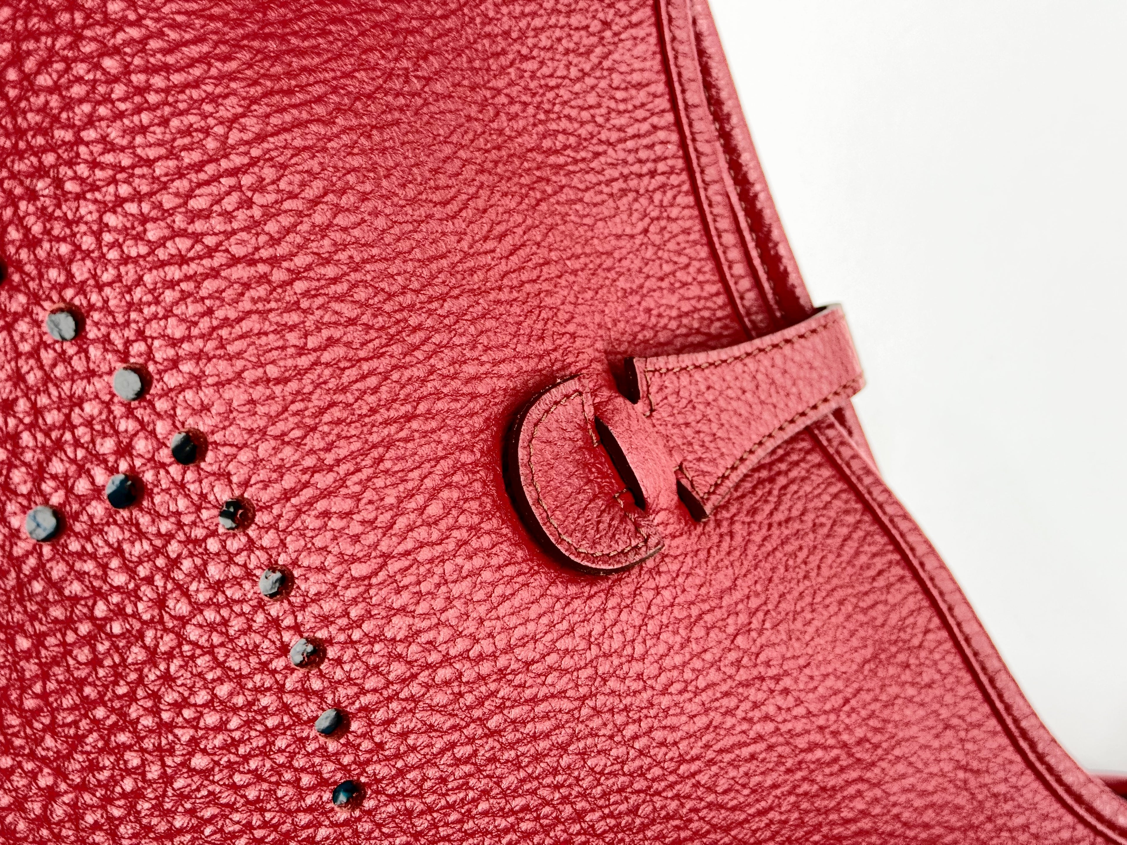 Hermès Evelyne III PM Red Clemence Leather Crossbody Bag
