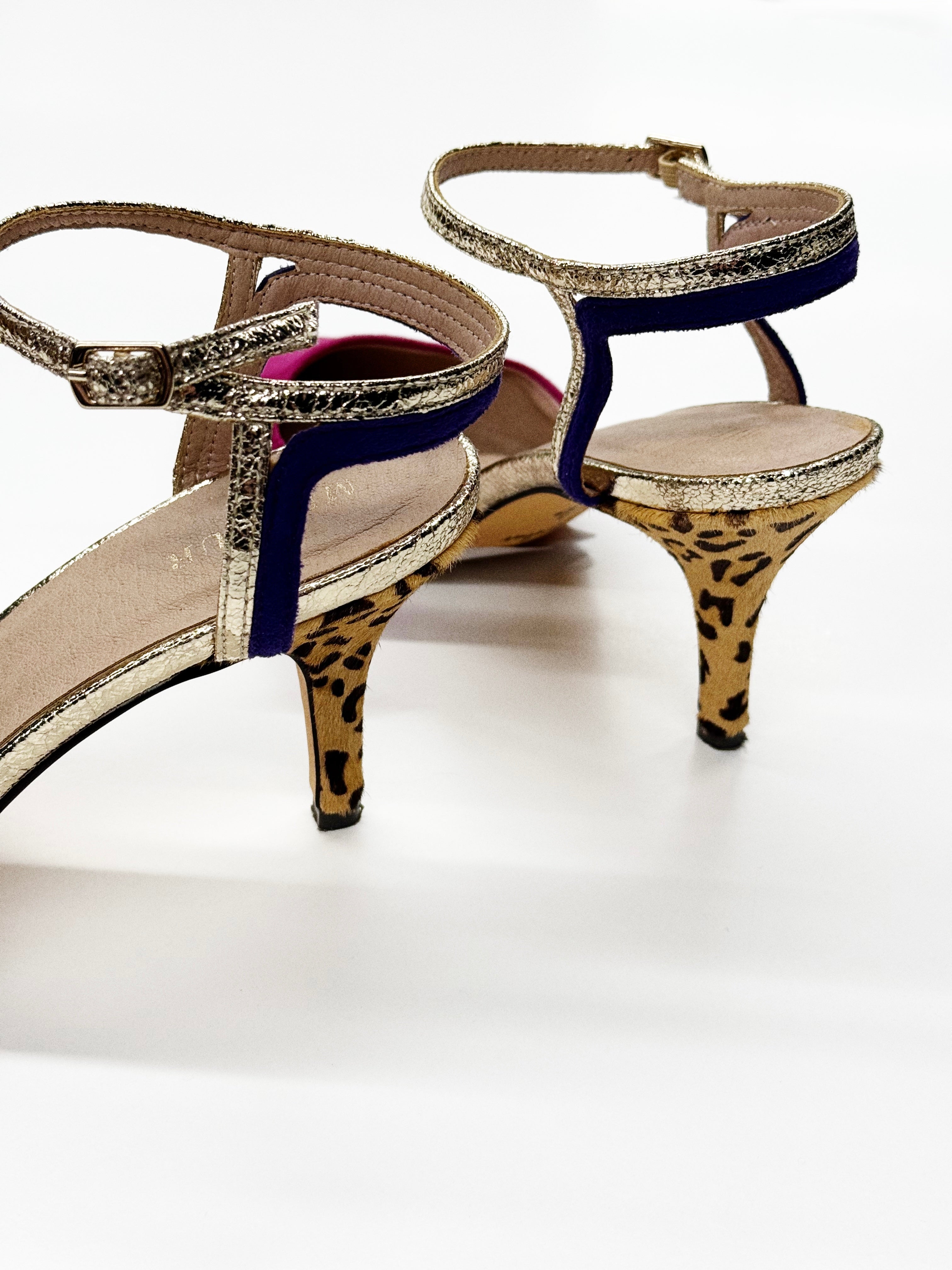 Menbur Pink Multicolor Statement Heels