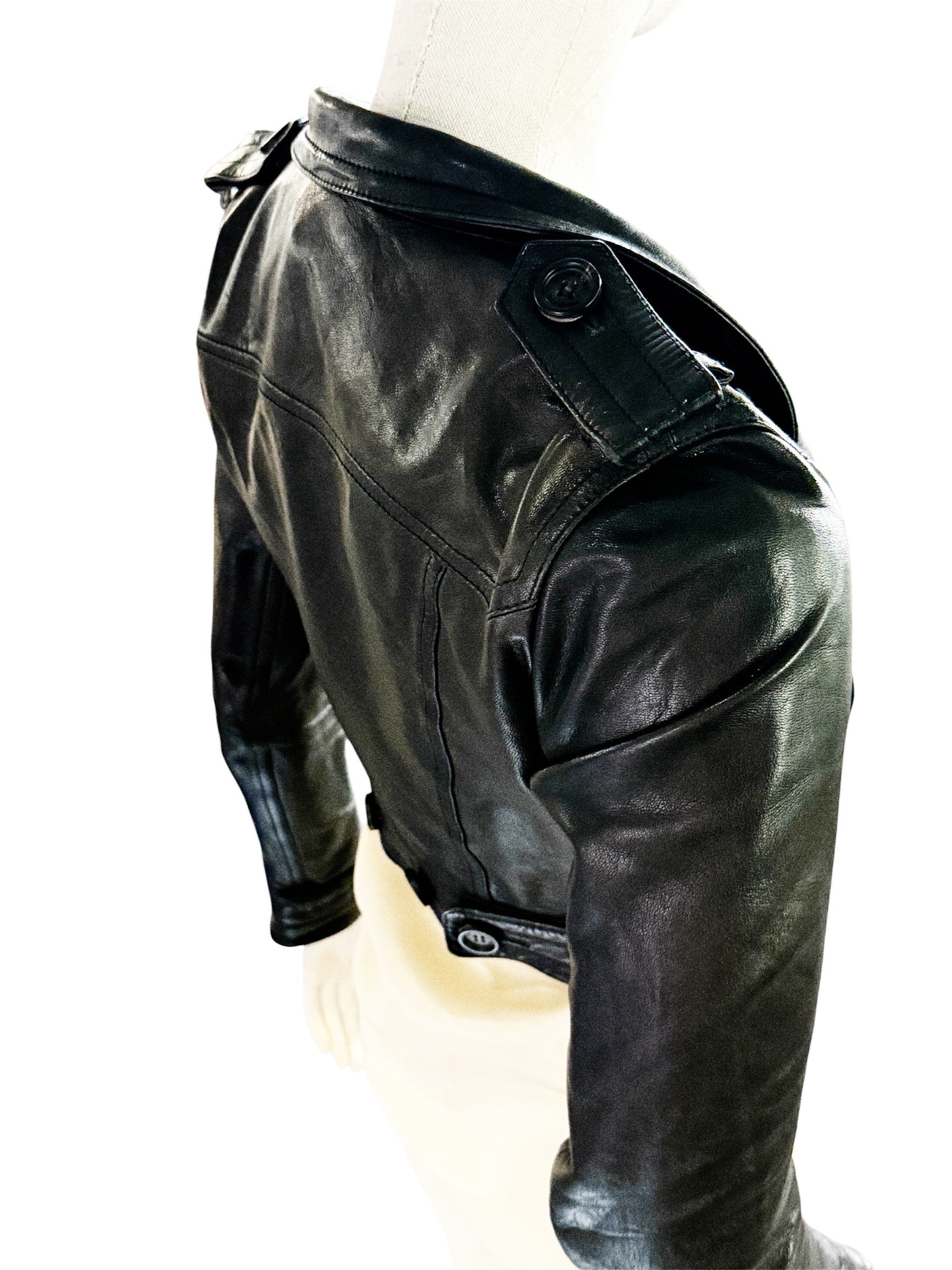 Burberry Prorsum Cropped Leather Jacket