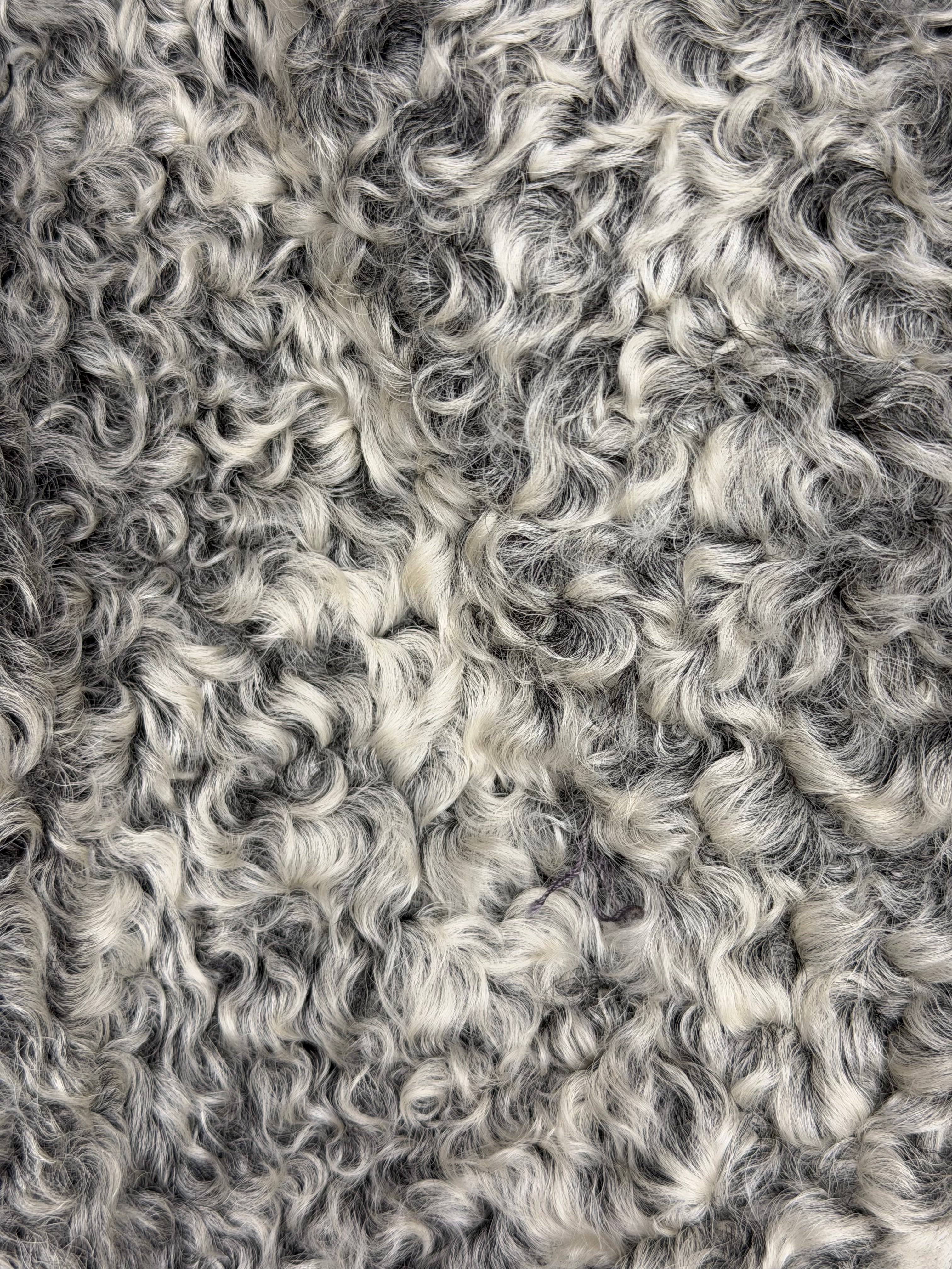 Vintage Grey Curly Fur Coat