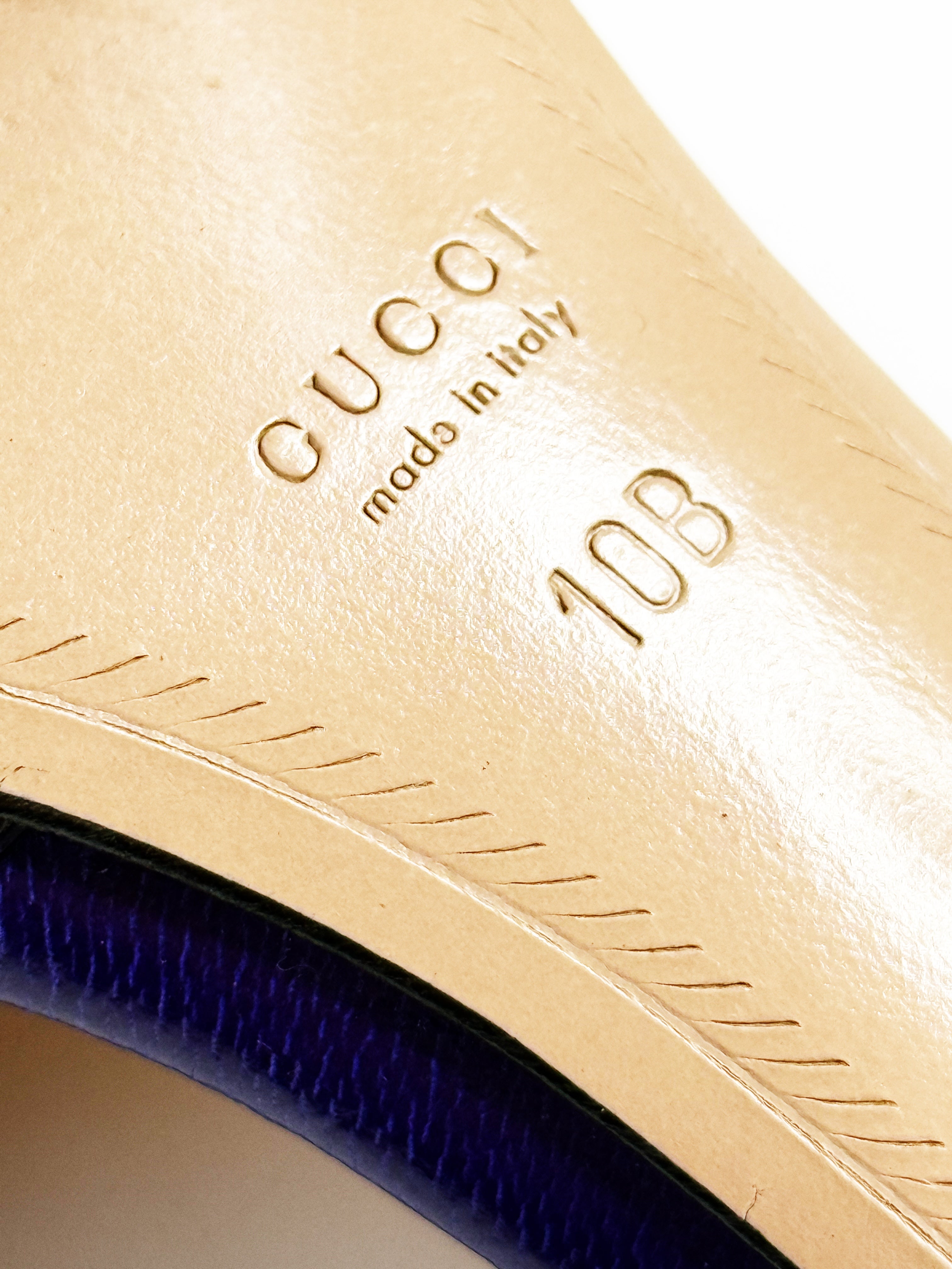 GUCCI Purple Croc-Effect Leather Mules