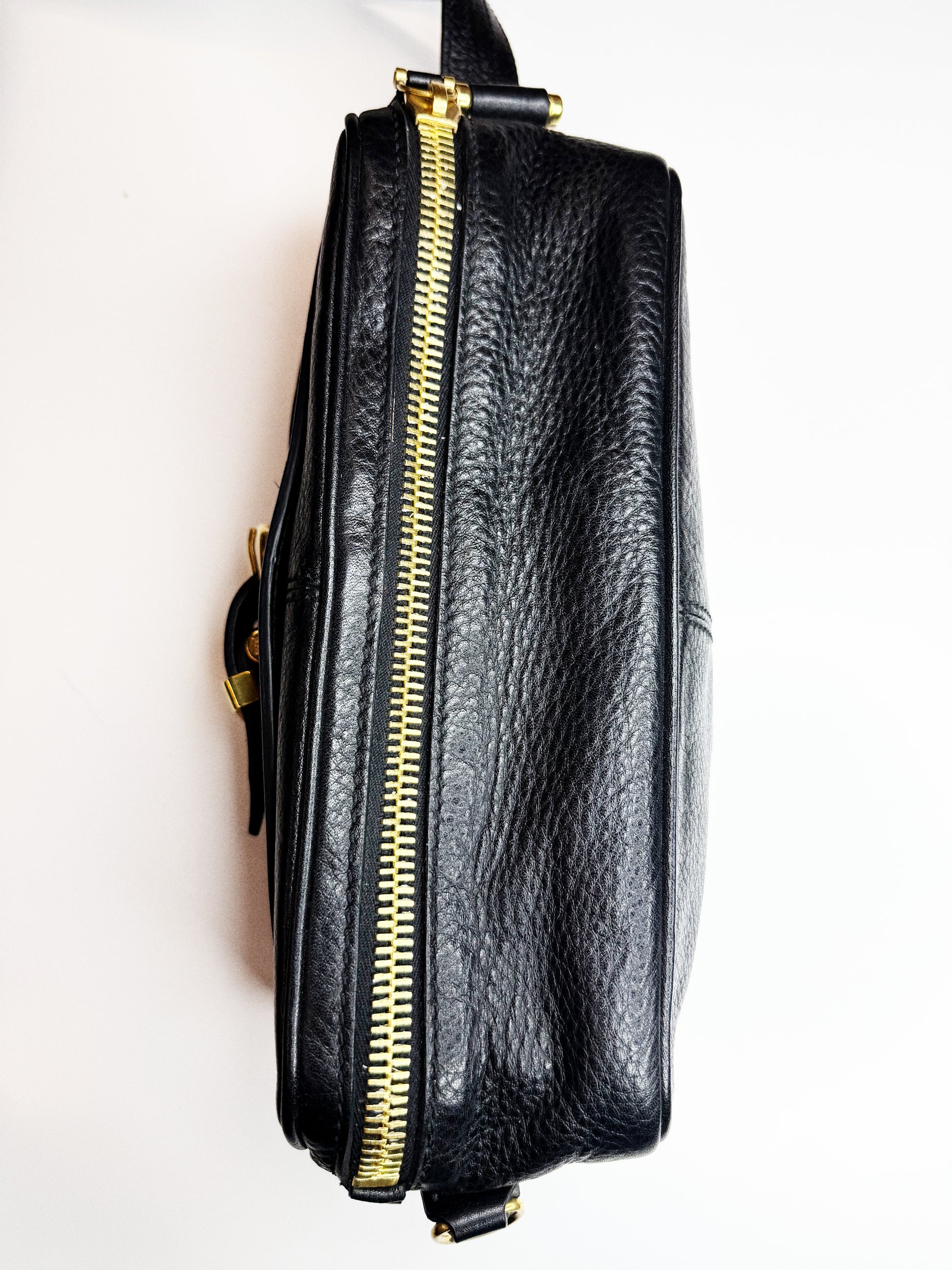BURBERRY BLACK LEATHER BELT BAG