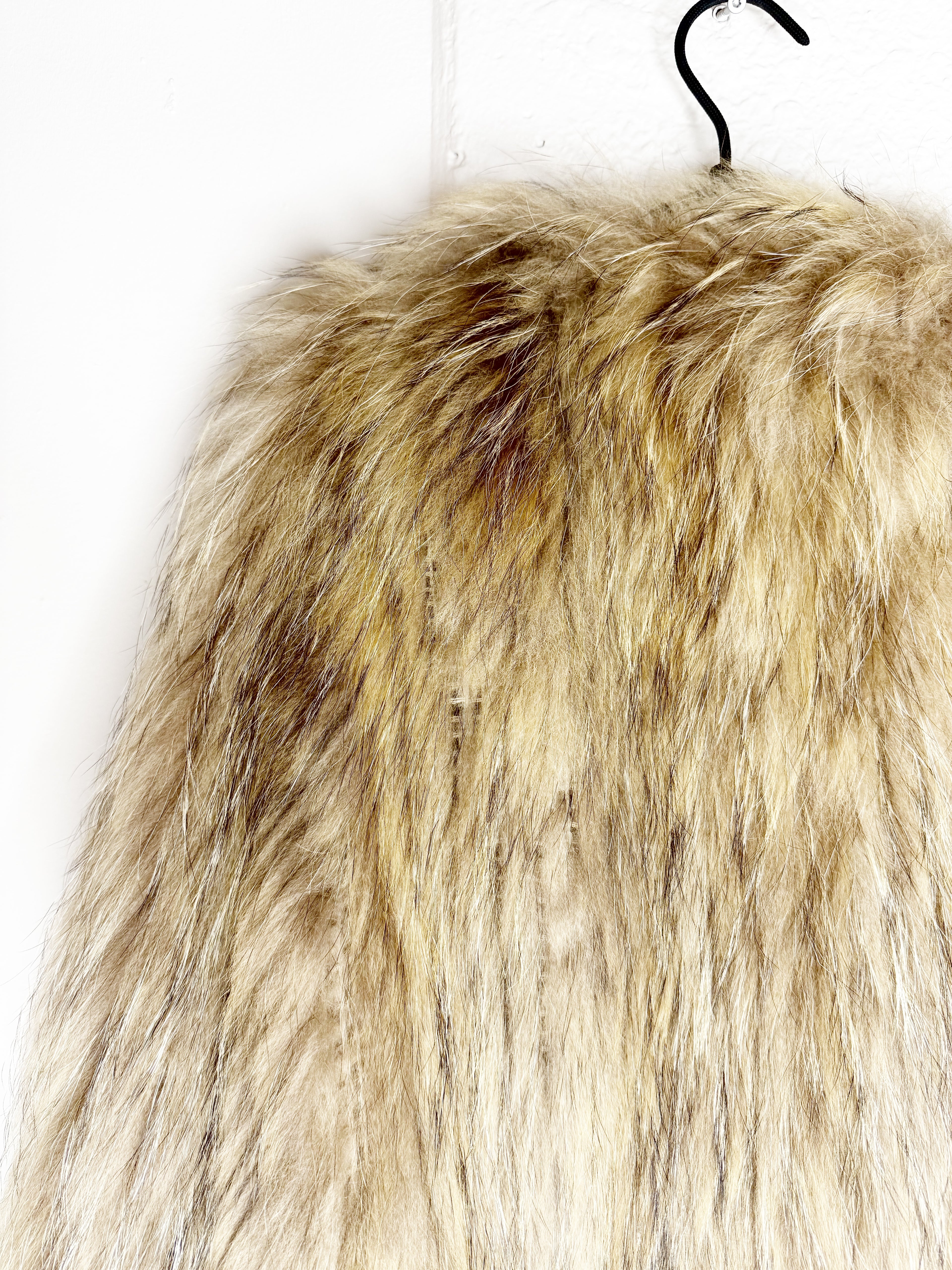 Meotine Hand-Knitted Raccoon Fur Jacket - S/M