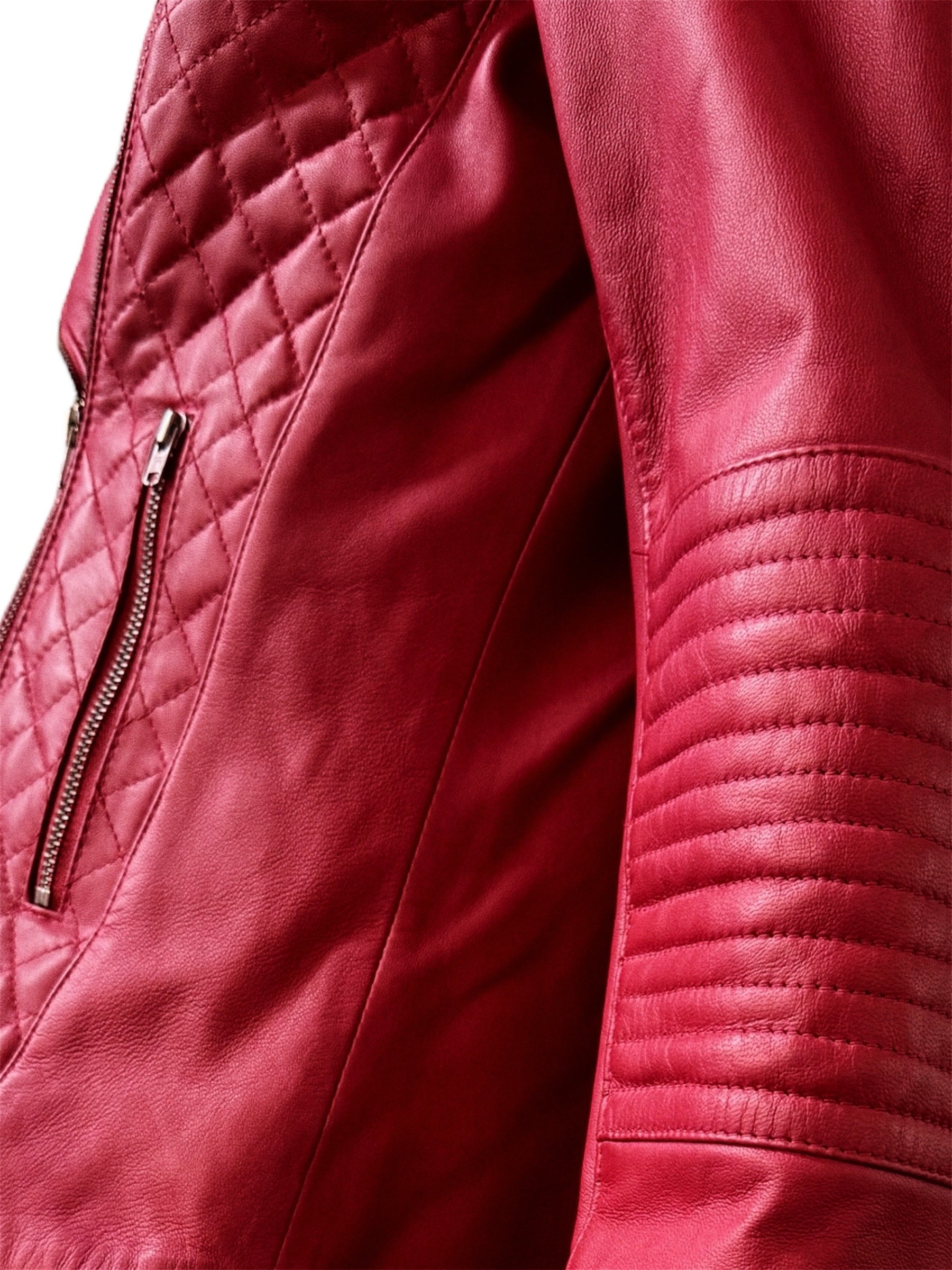 Pablo Gerard Darel Red Lamb Leather Jacket