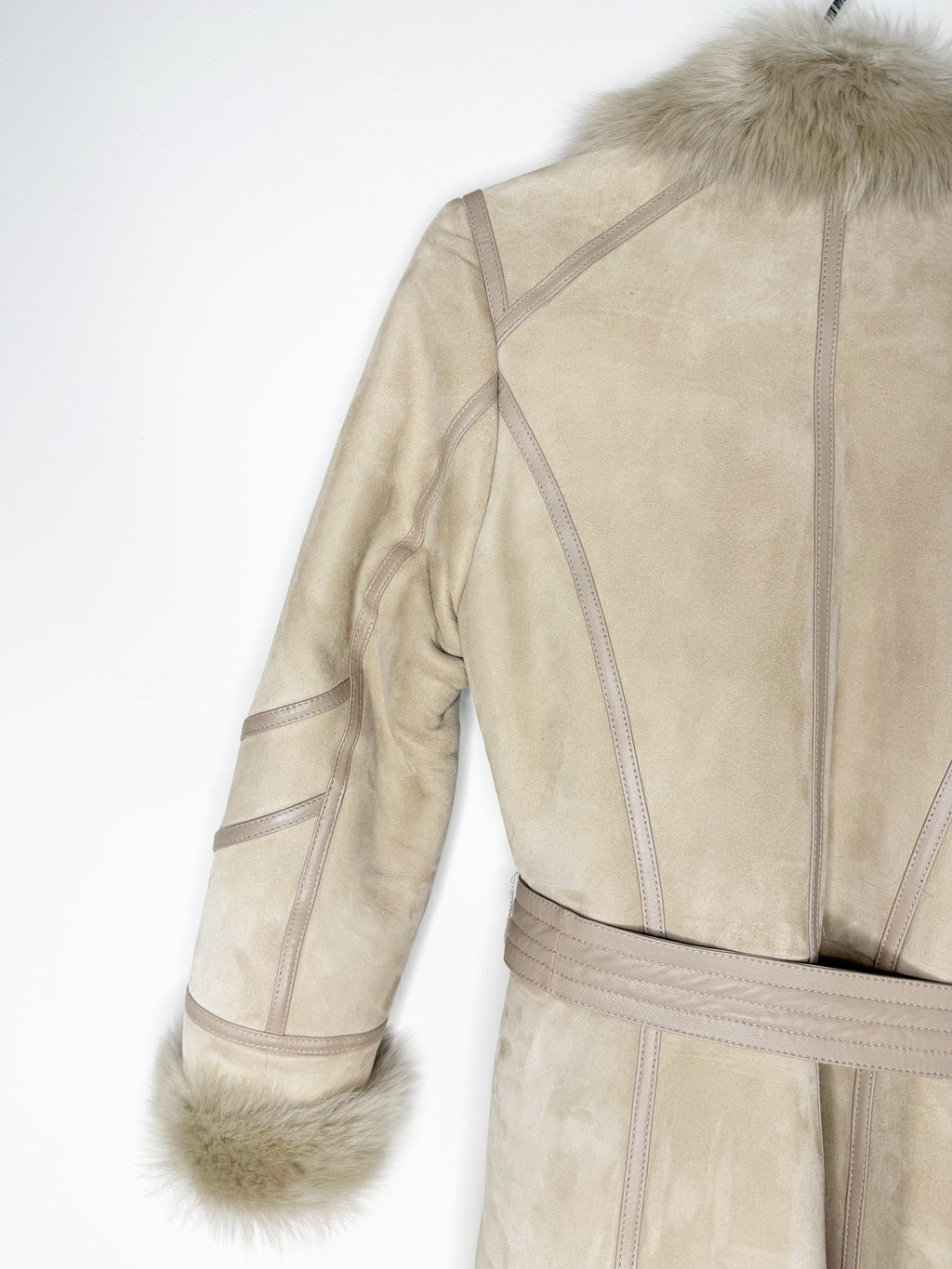 2NDDAY Shearling Coat with Natural Fur Trim