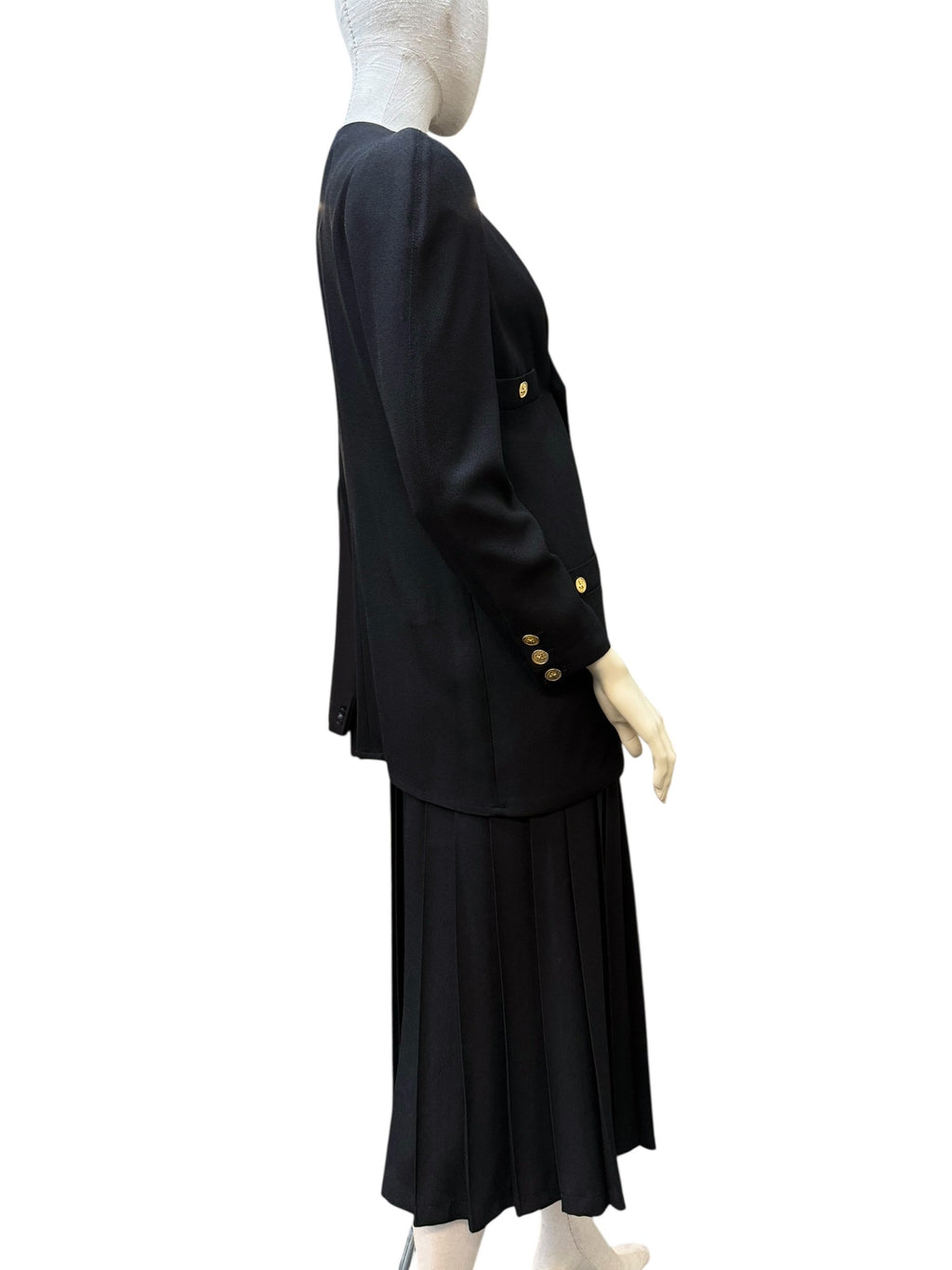 Vintage Sonia Rykiel Paris Black Set (Blazer & Culottes Skirt Look) - 36