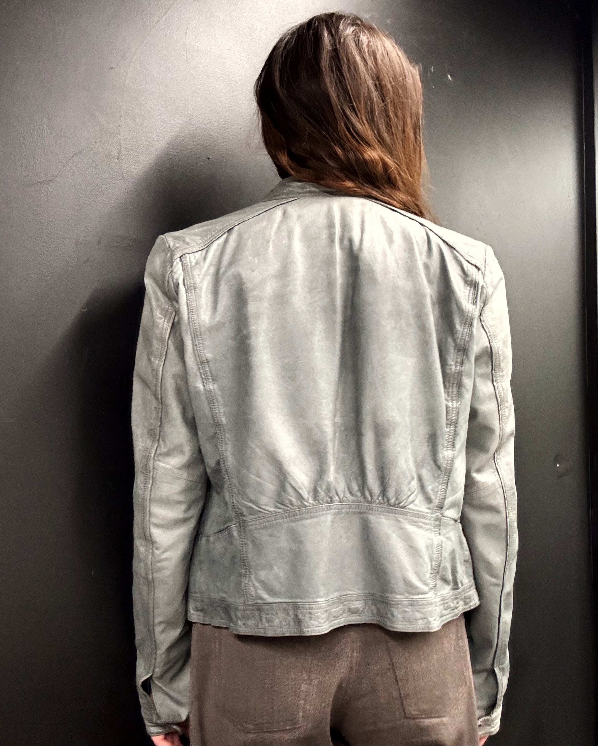 Rock’n Blue Gray Leather Jacket