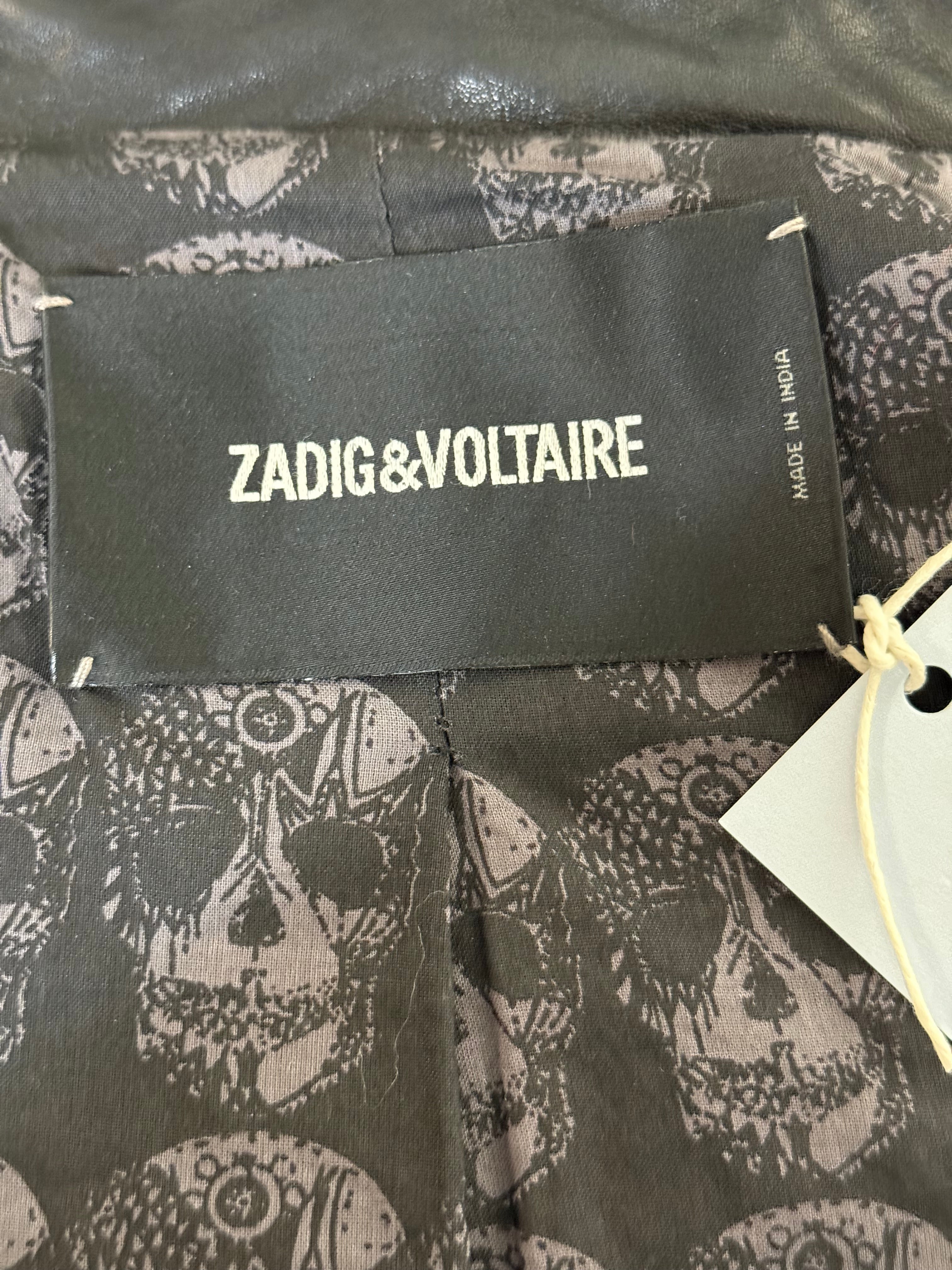 Zadig & Voltaire “LOON BIS” Lamb Leather Biker Jacket - EU 38