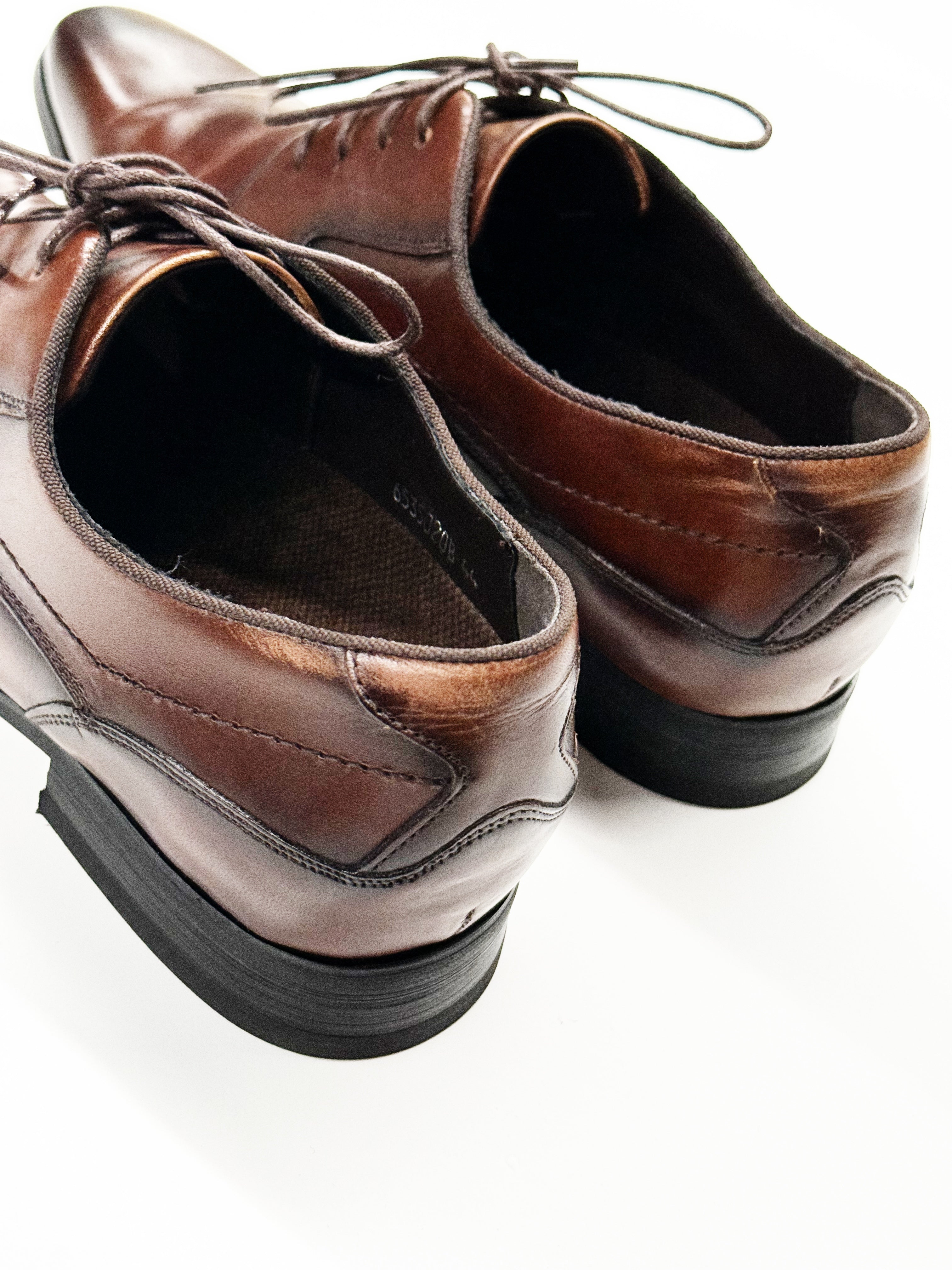 Vannucci Brown Leather Derby Shoes