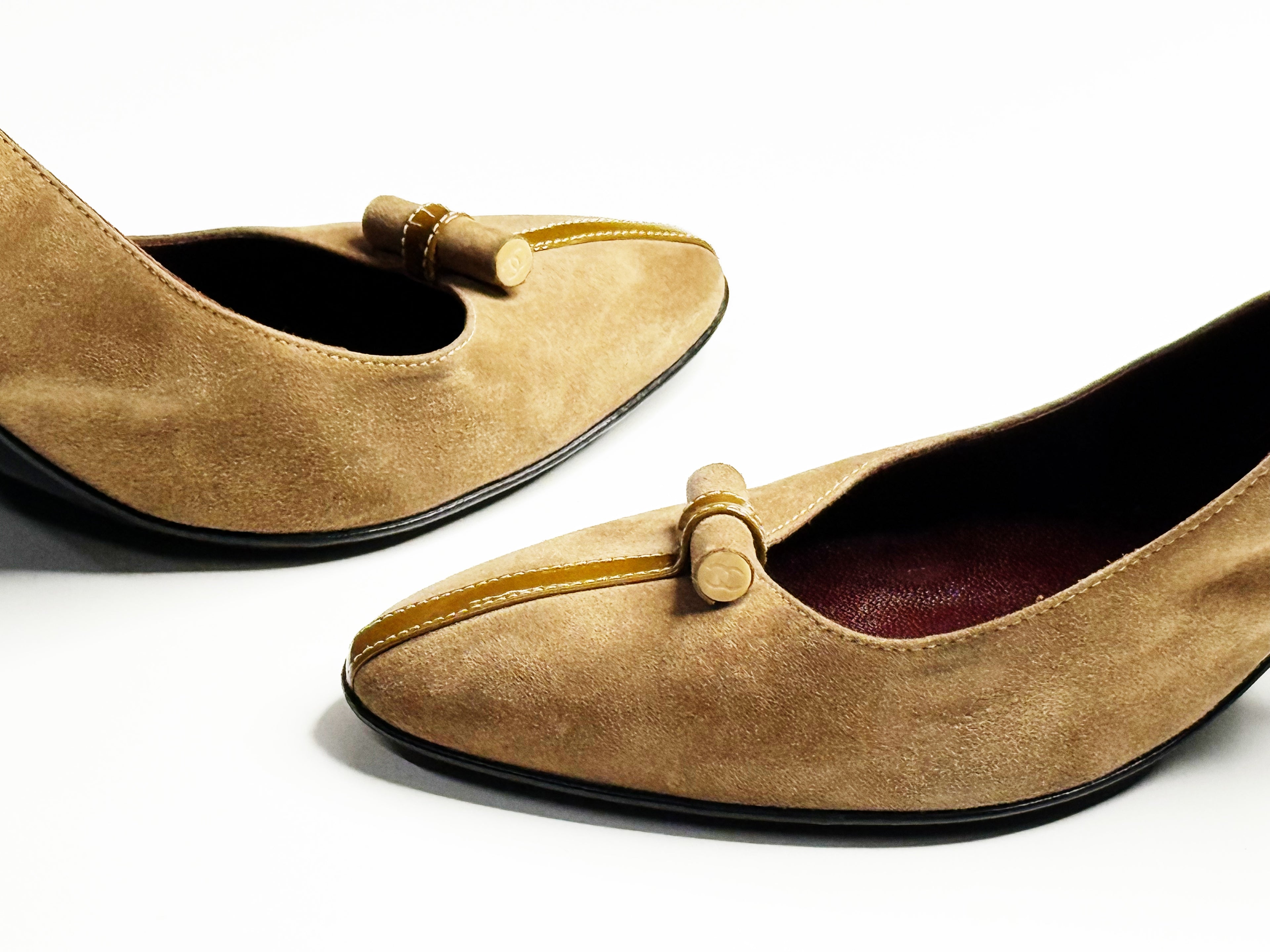 CHANEL Slingback Heels with Patent Trim