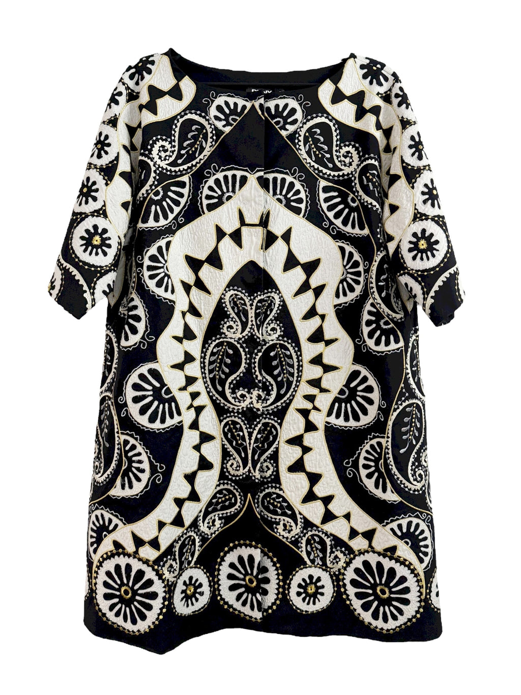 DKNY Embroidered Silk-Appliqué Dress EU 38-40