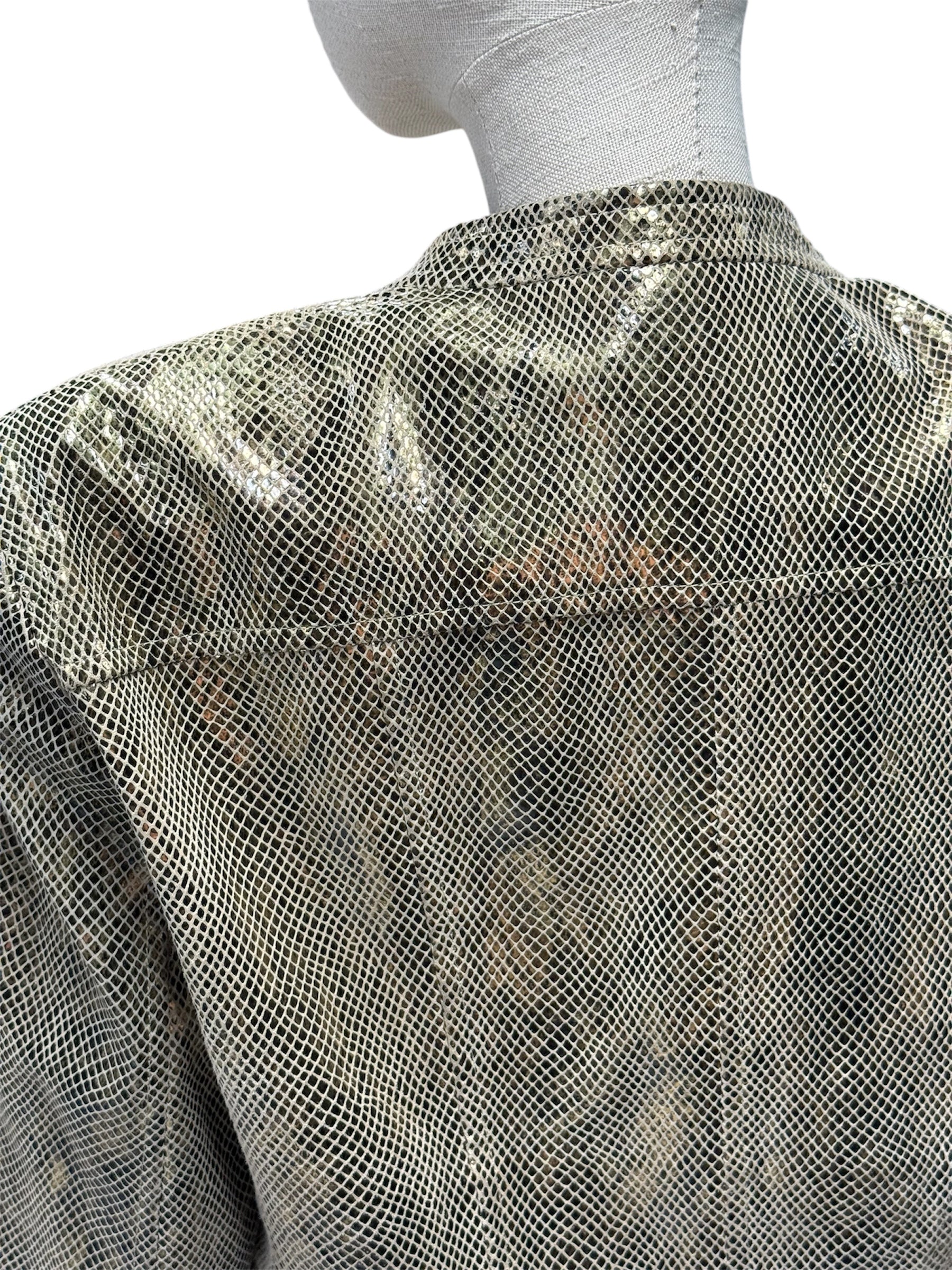 ESCADA Metallic Gold Lamb Leather Jacket