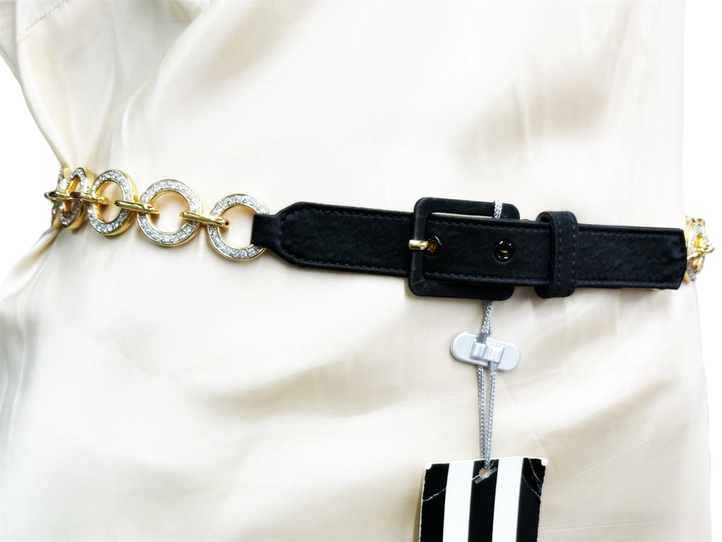 Valentino Crystal Logo Chain Bel