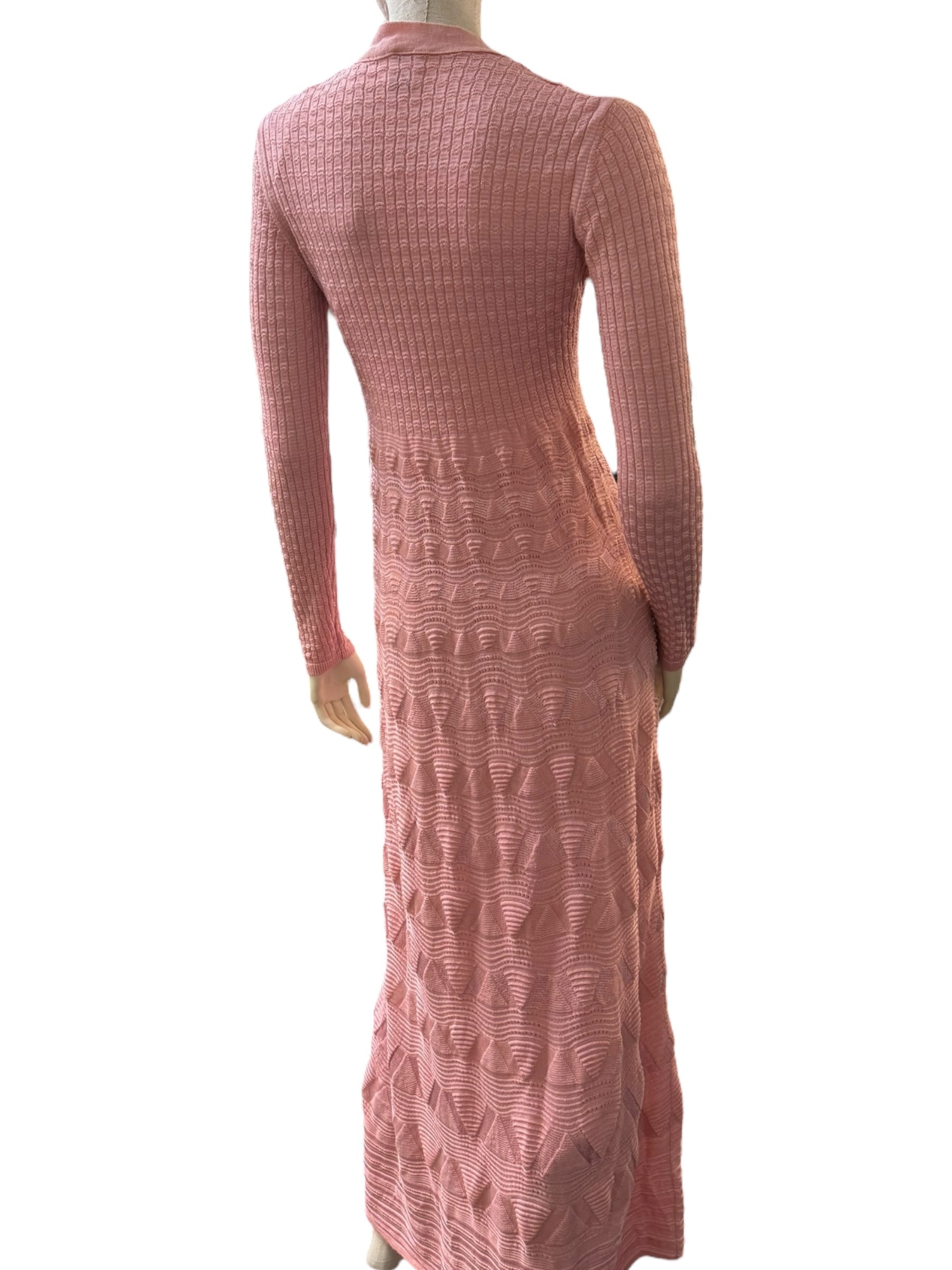 Missoni Pink Textured Knit Maxi Dress