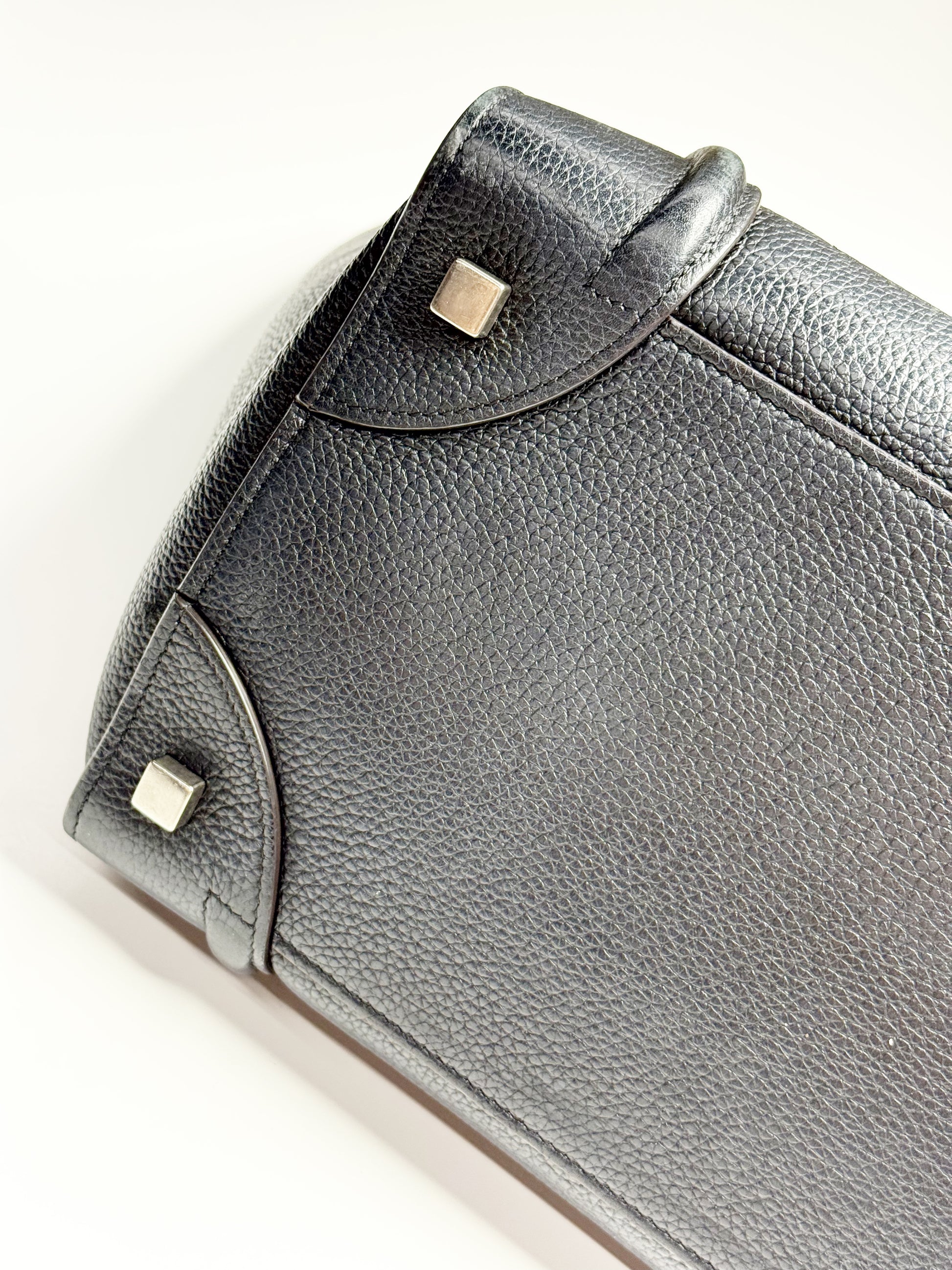 CÉLINE Mini Luggage Tote in Black Grained Calfskin (With Tags)