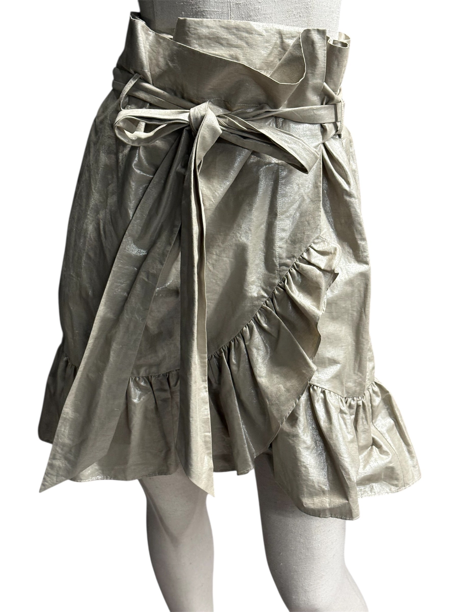 Isabel Marant Metallic Ruffled Wrap Skirt