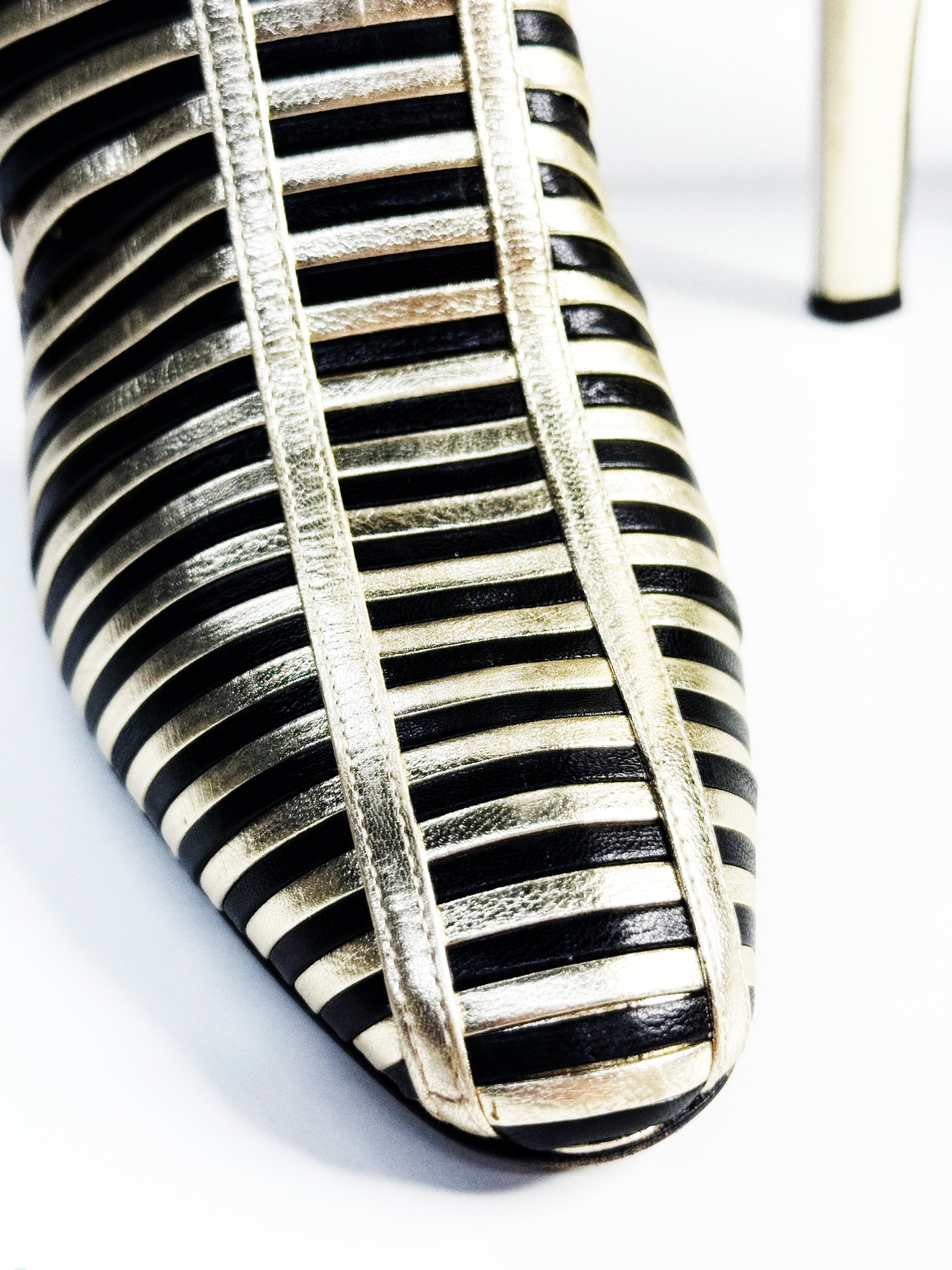 Valentino Garavani Metallic Striped Knee-High Boots