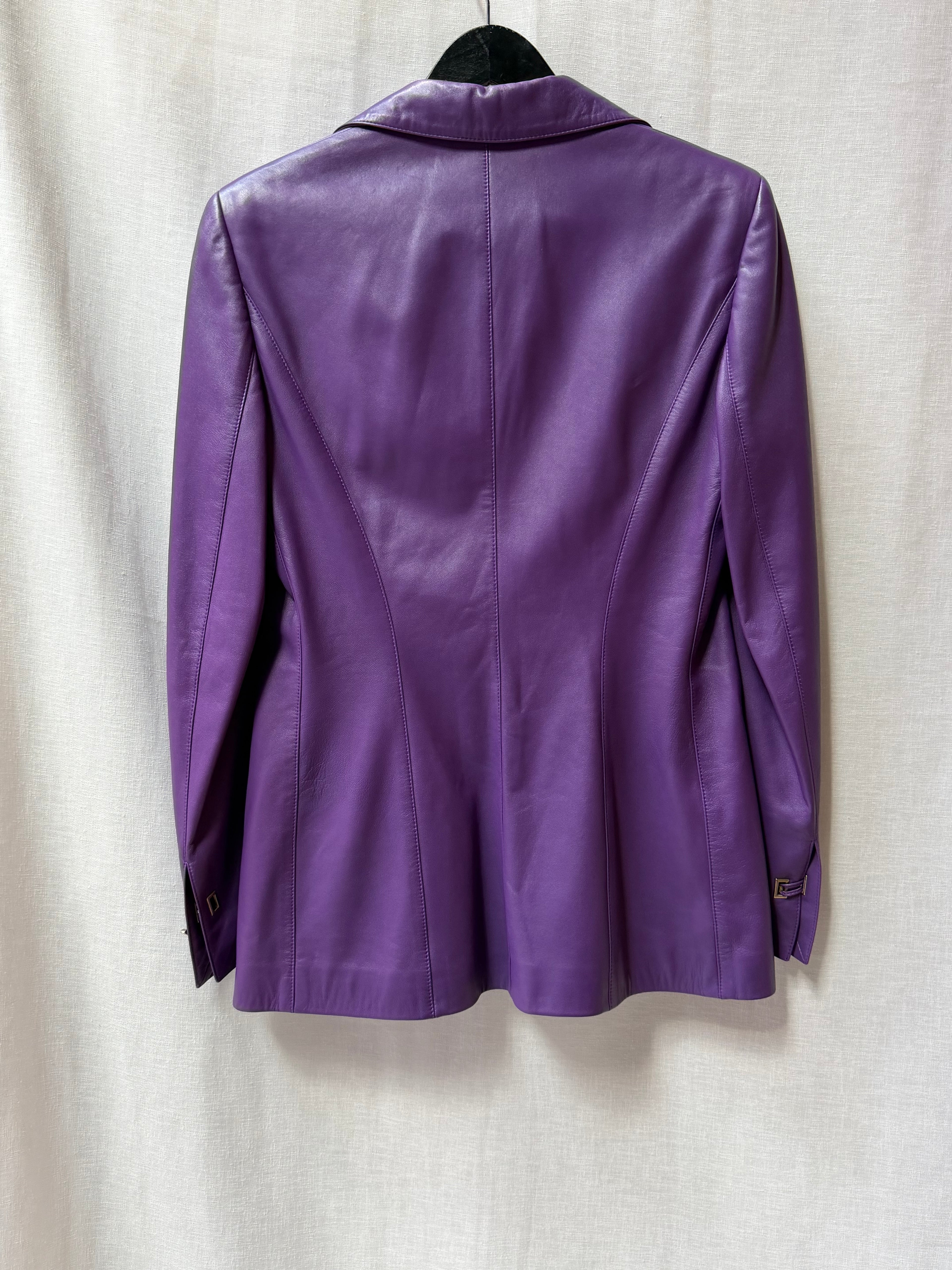 Vintage Escada Purple Leather Blazer Jacket