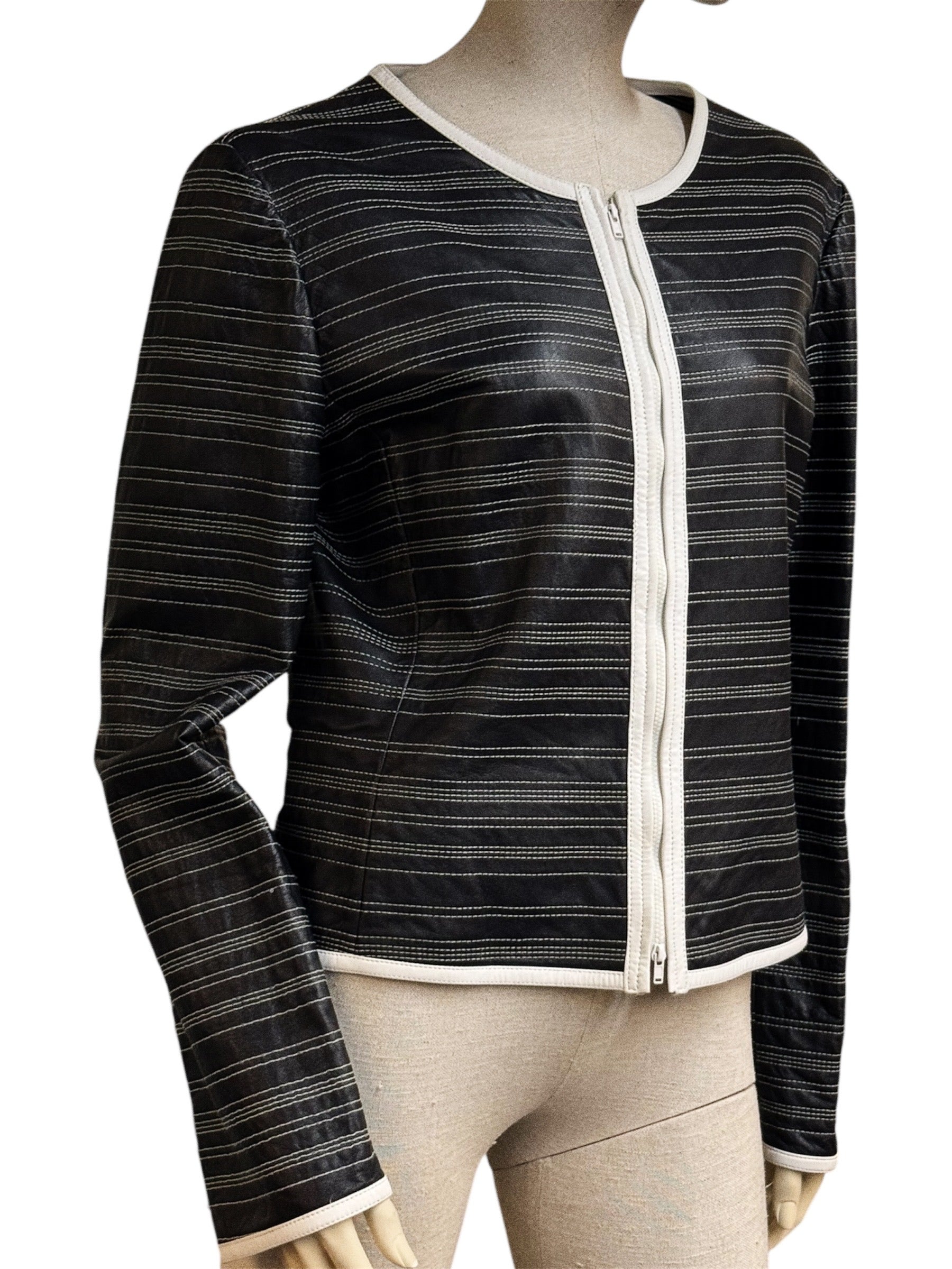 GIORGIO ARMANI Lambskin Leather Jacket with Silk Lining