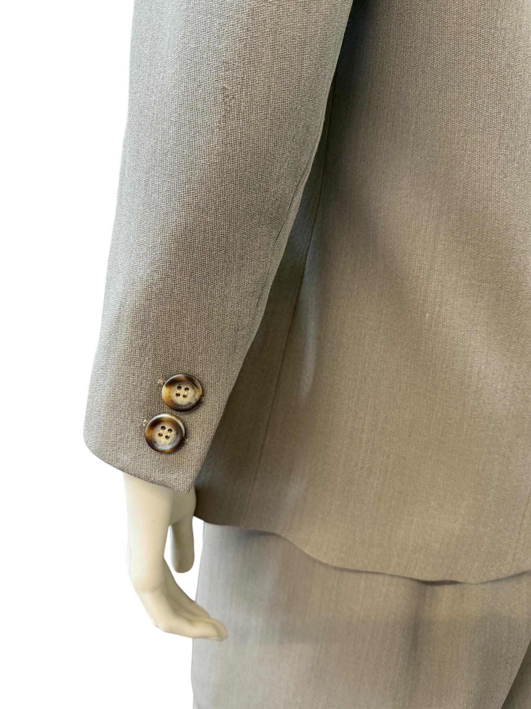 YVES SAINT LAURENT VARIATION BEIGE WOOL SUIT - EU 40
