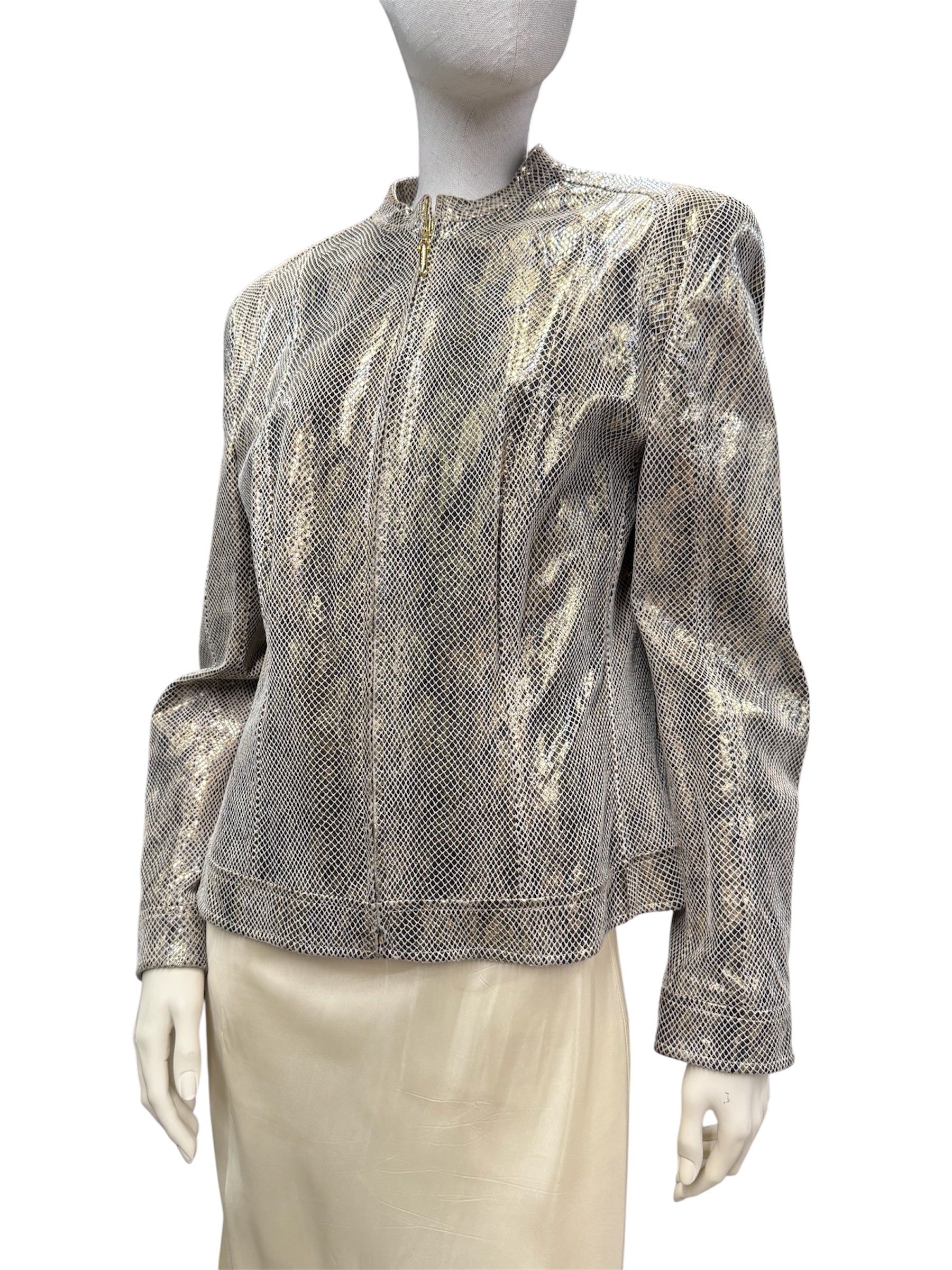 ESCADA Metallic Gold Lamb Leather Jacket
