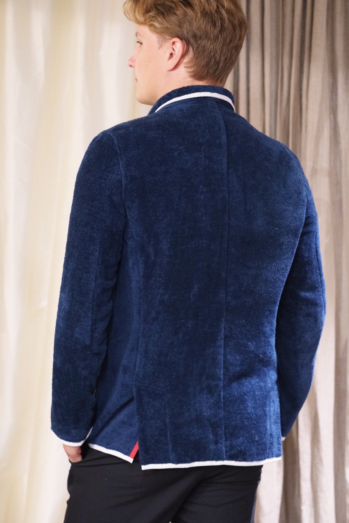 BainDoux Navy Towel Blazer Jacket