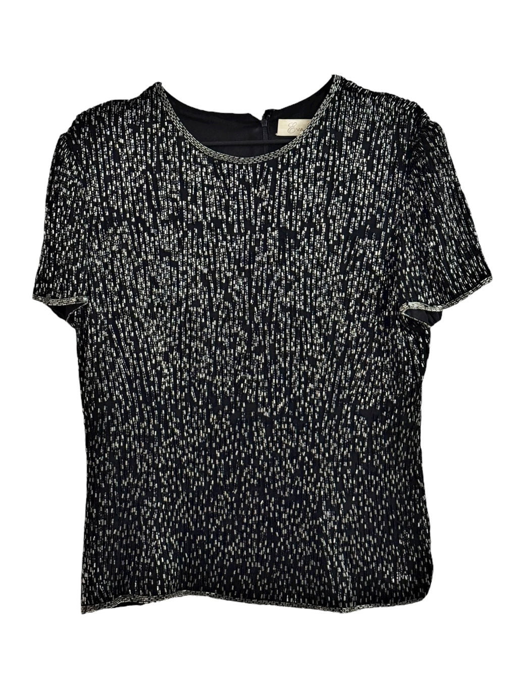 Eva Lie Beaded Silk Top - M