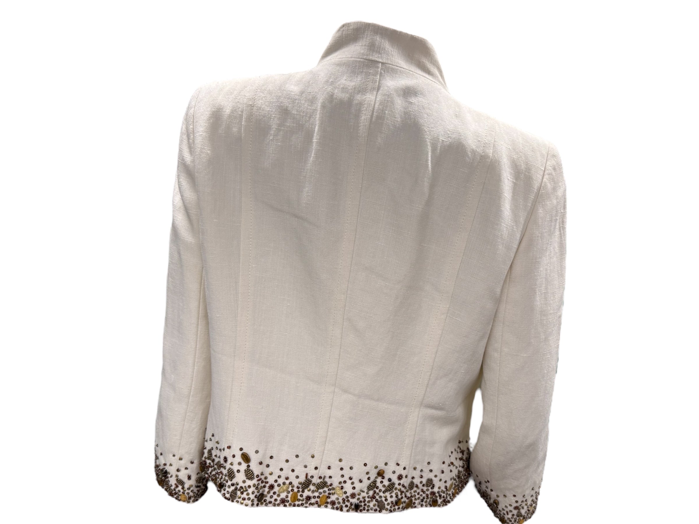Escada Embellished Silk-Linen Jacket