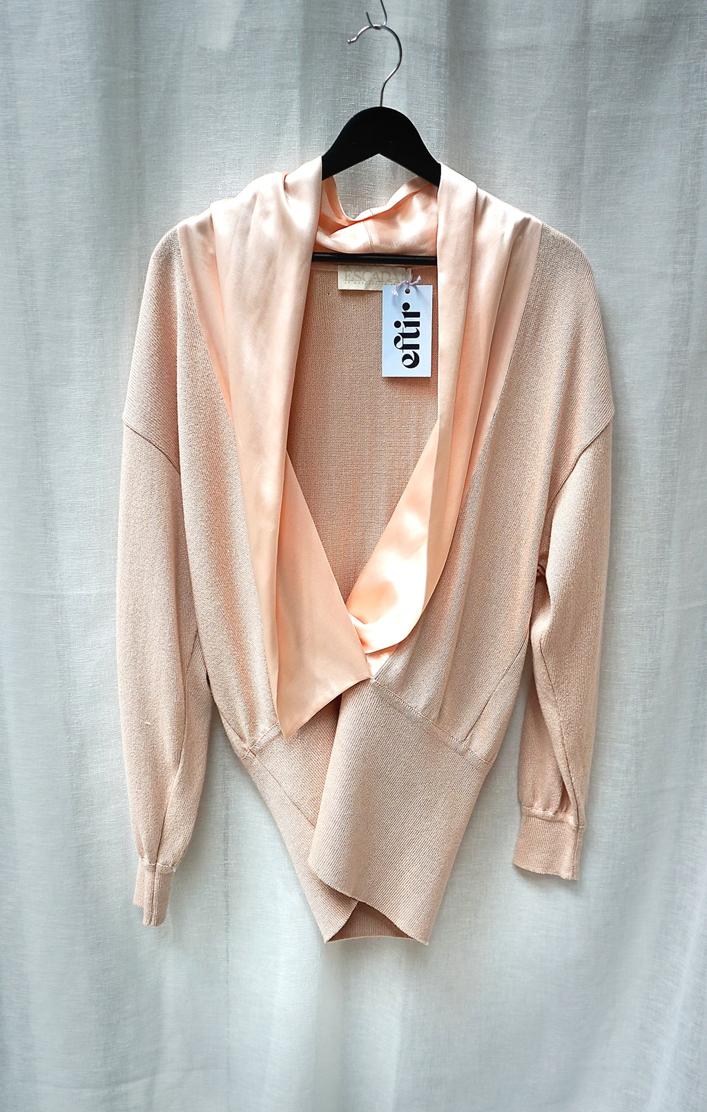 Vintage Escada Satin-Trim Knit Sweater & Pleated Skirt Set