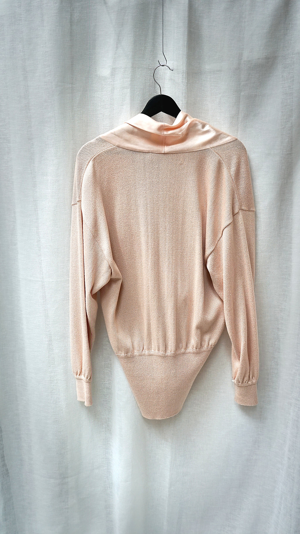 Vintage Escada Satin-Trim Knit Sweater & Pleated Skirt Set