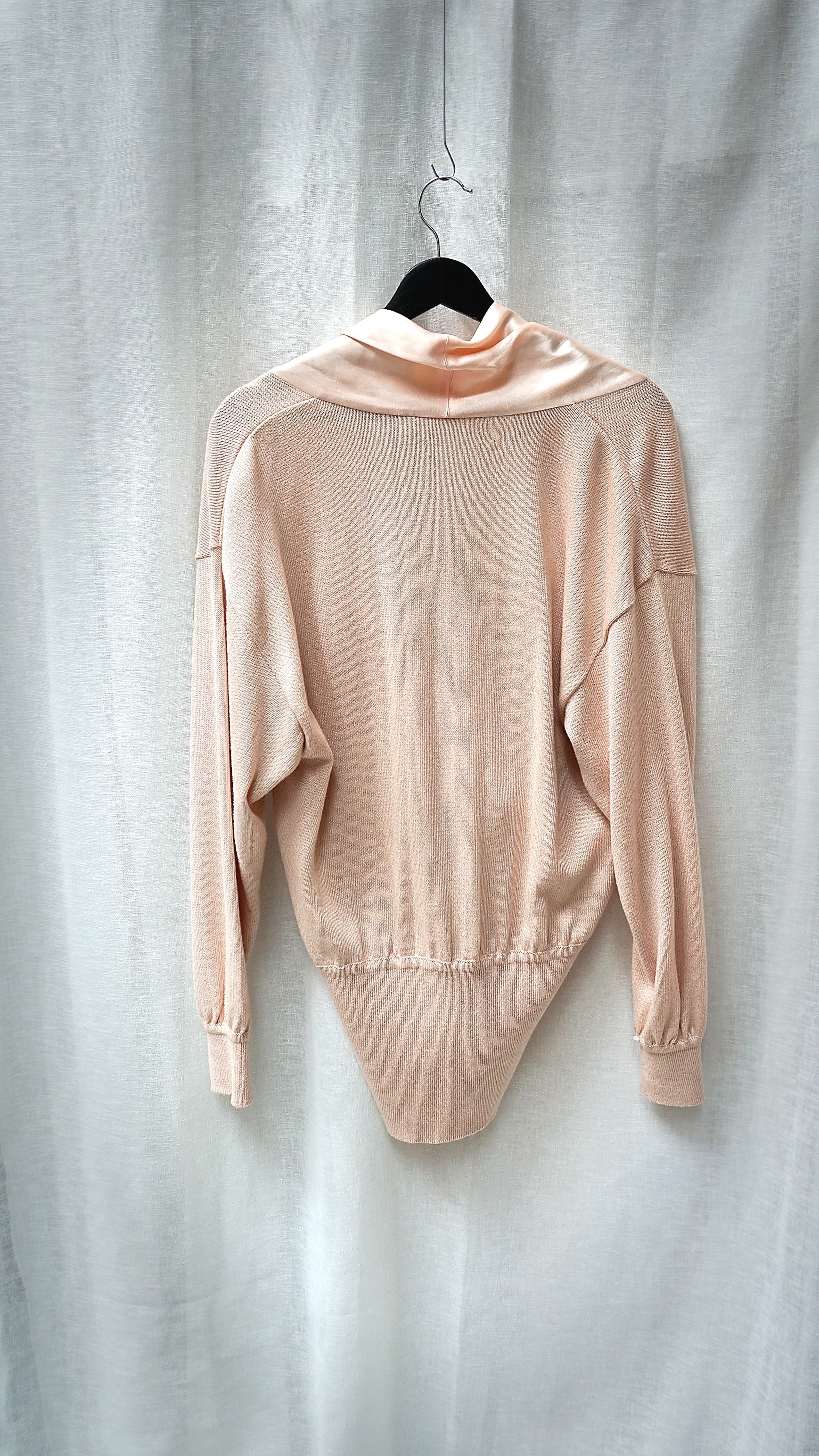 Vintage Escada Satin-Trim Knit Sweater & Pleated Skirt Set