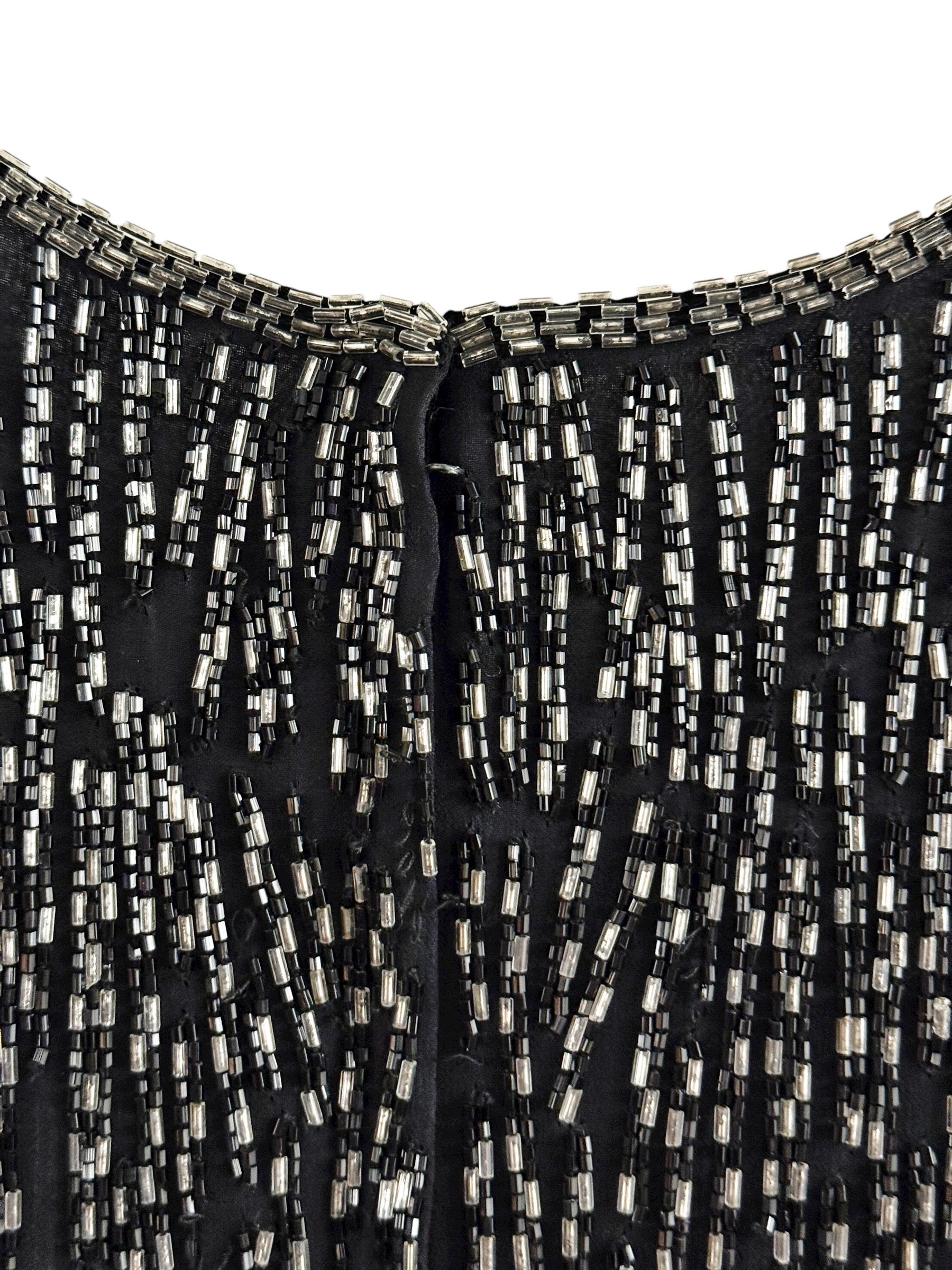 Eva Lie Beaded Silk Top - M