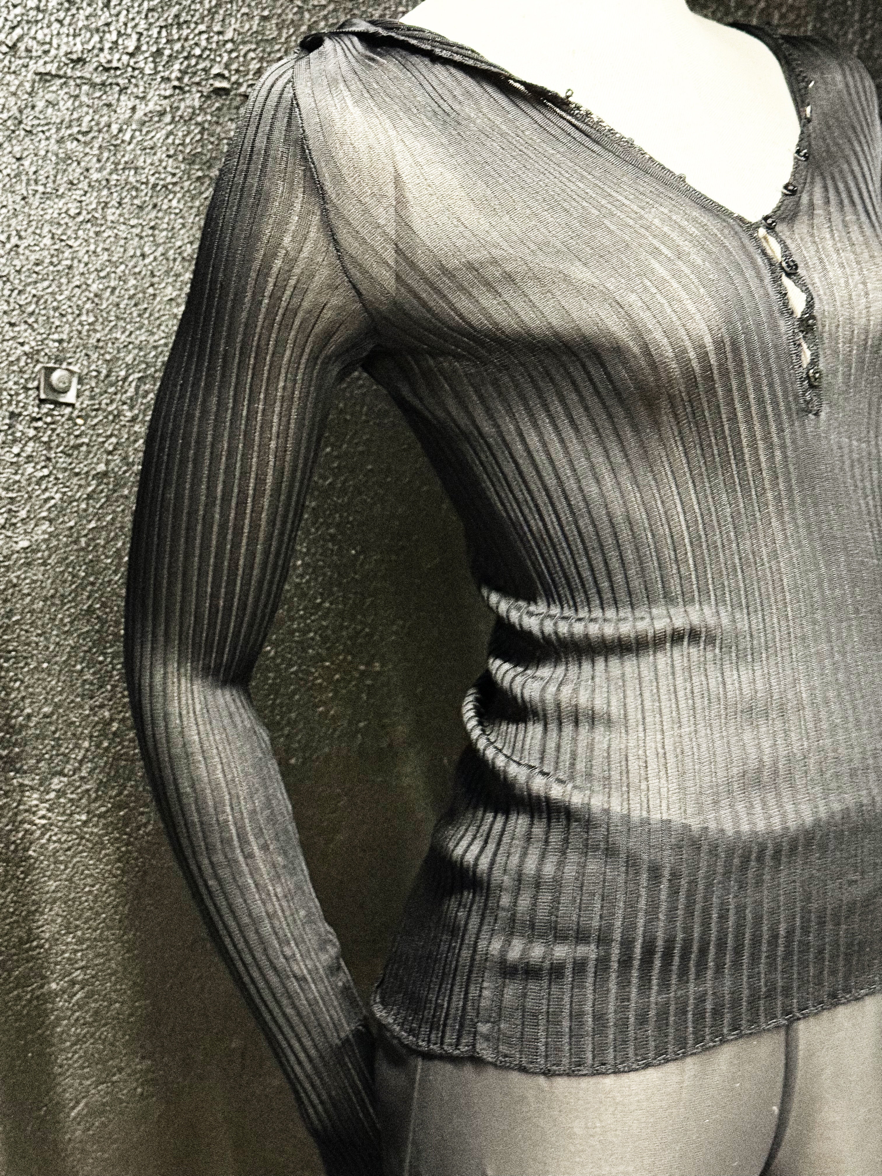 Dolce & Gabbana Black Sheer Button Blouse