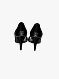 Chanel black satin heels