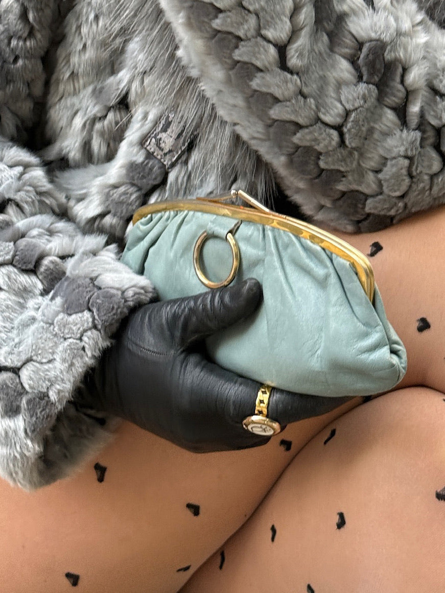 Miss Lina Grey Fur Jacket with Contrast Collar - M