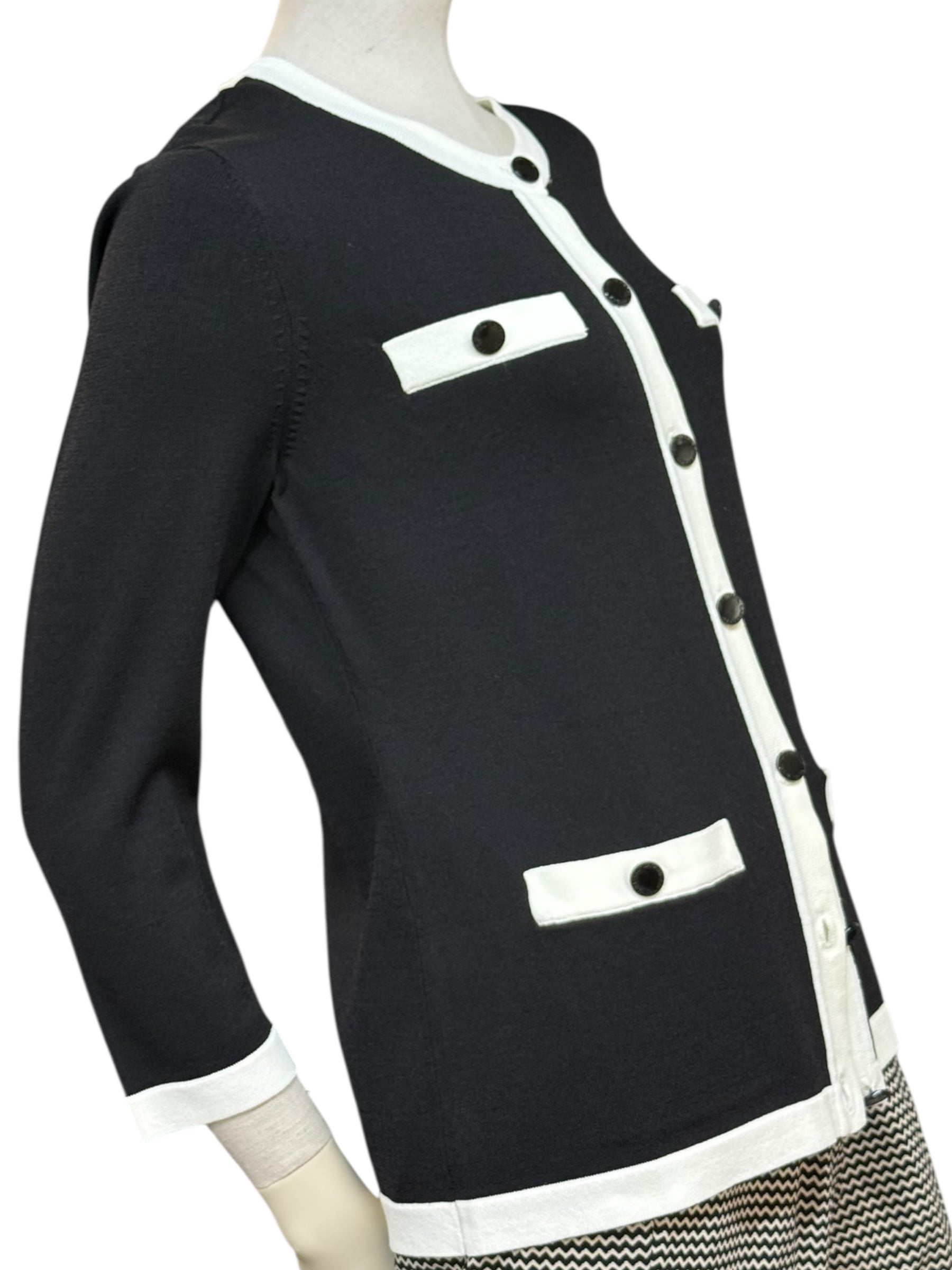 KARL LAGERFELD PARIS MONOCHROME KNIT CARDIGAN