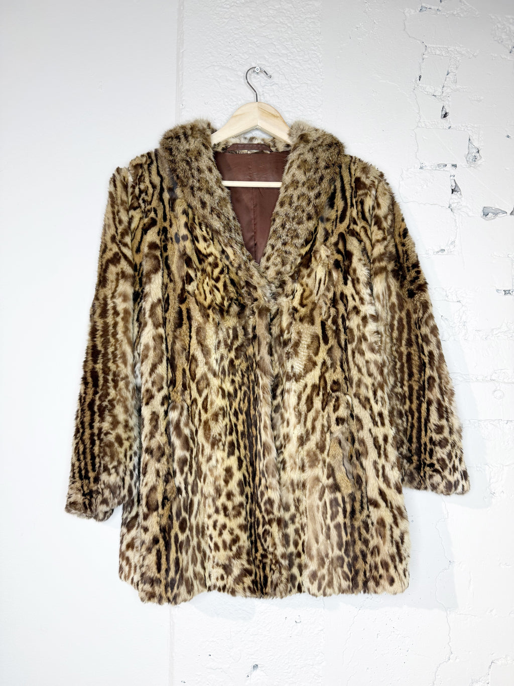 Vintage Leopard Print Fur Coat